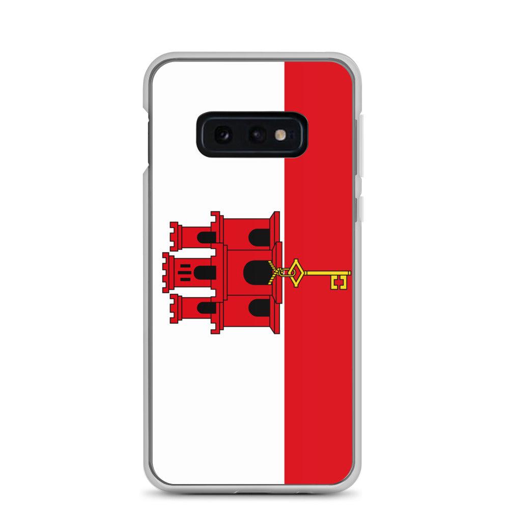 Coque de téléphone avec le drapeau de Gibraltar, en TPU, offrant une protection élégante et durable.