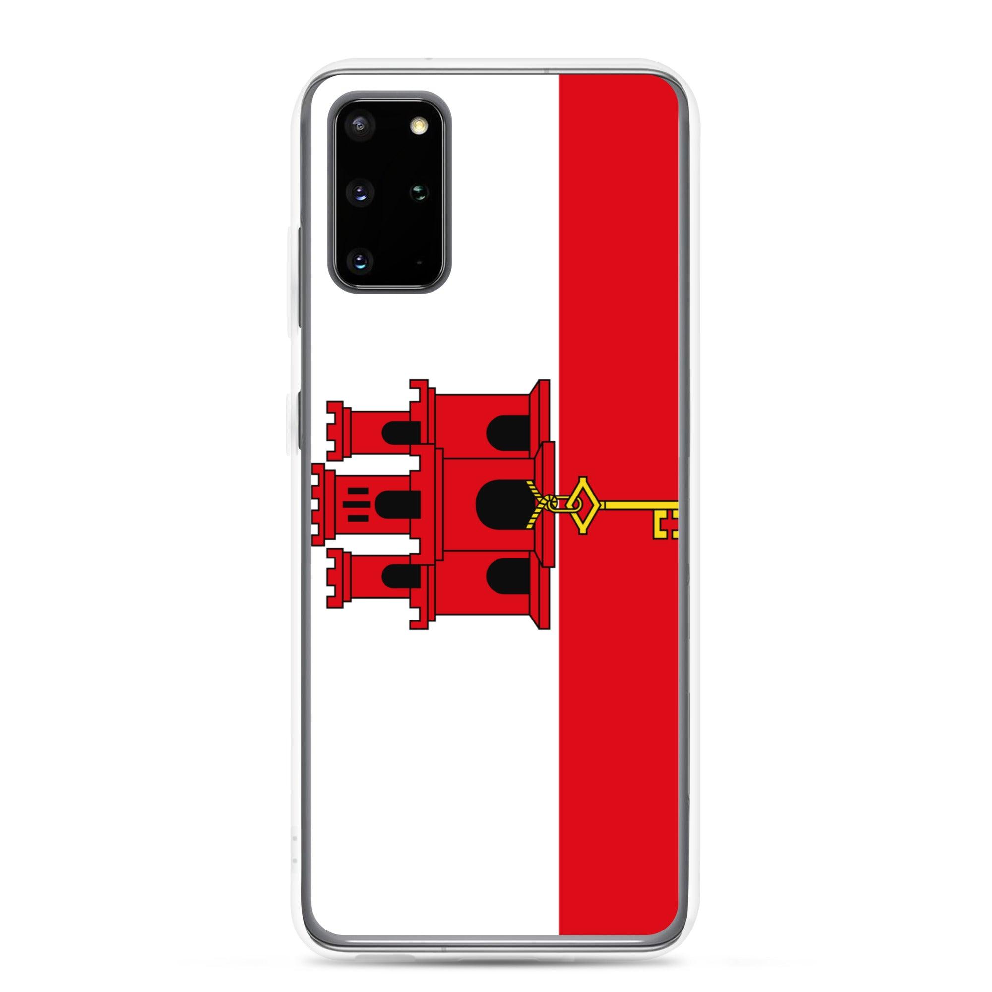 Coque de téléphone avec le drapeau de Gibraltar, en TPU, offrant une protection élégante et durable.