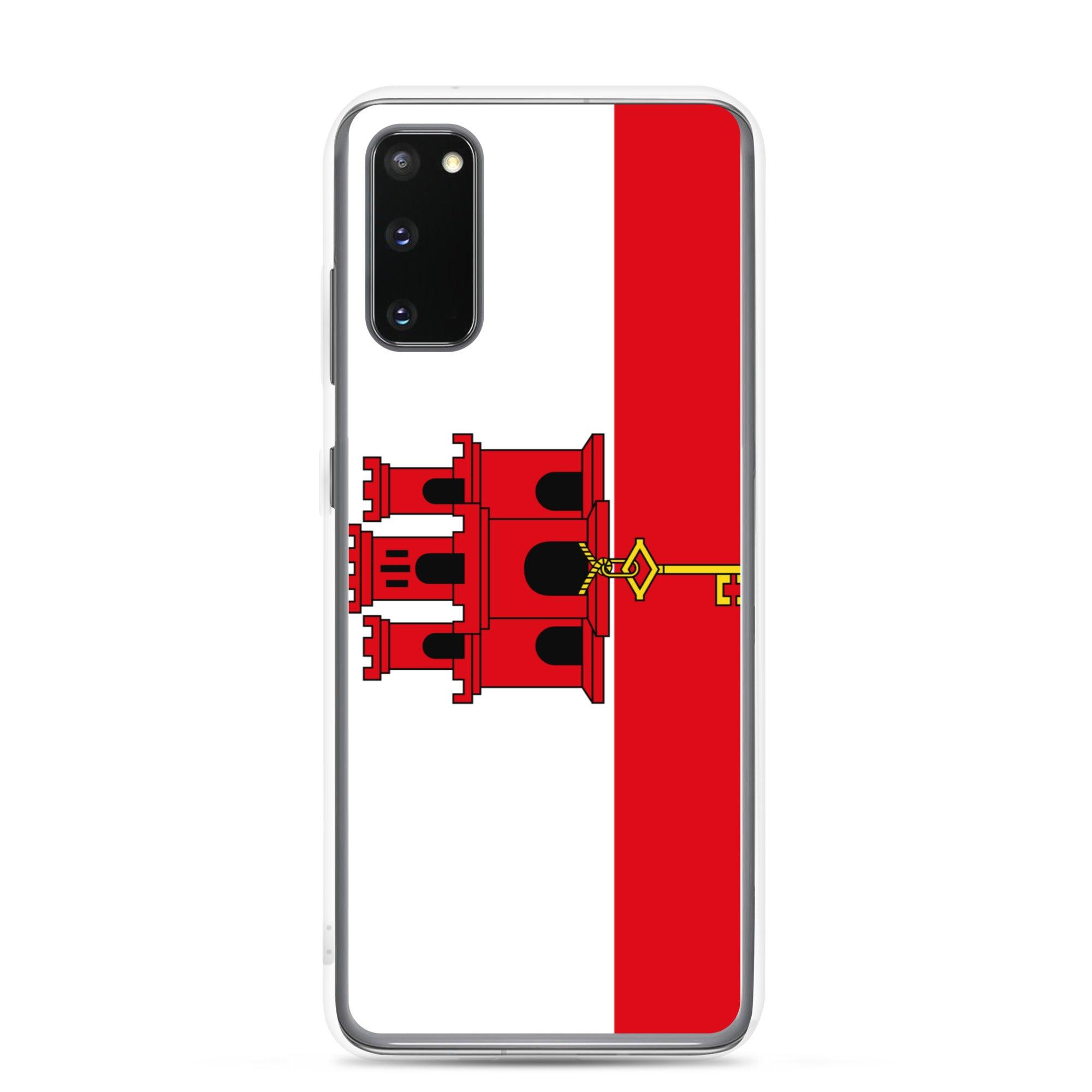 Coque de téléphone avec le drapeau de Gibraltar, en TPU, offrant une protection élégante et durable.