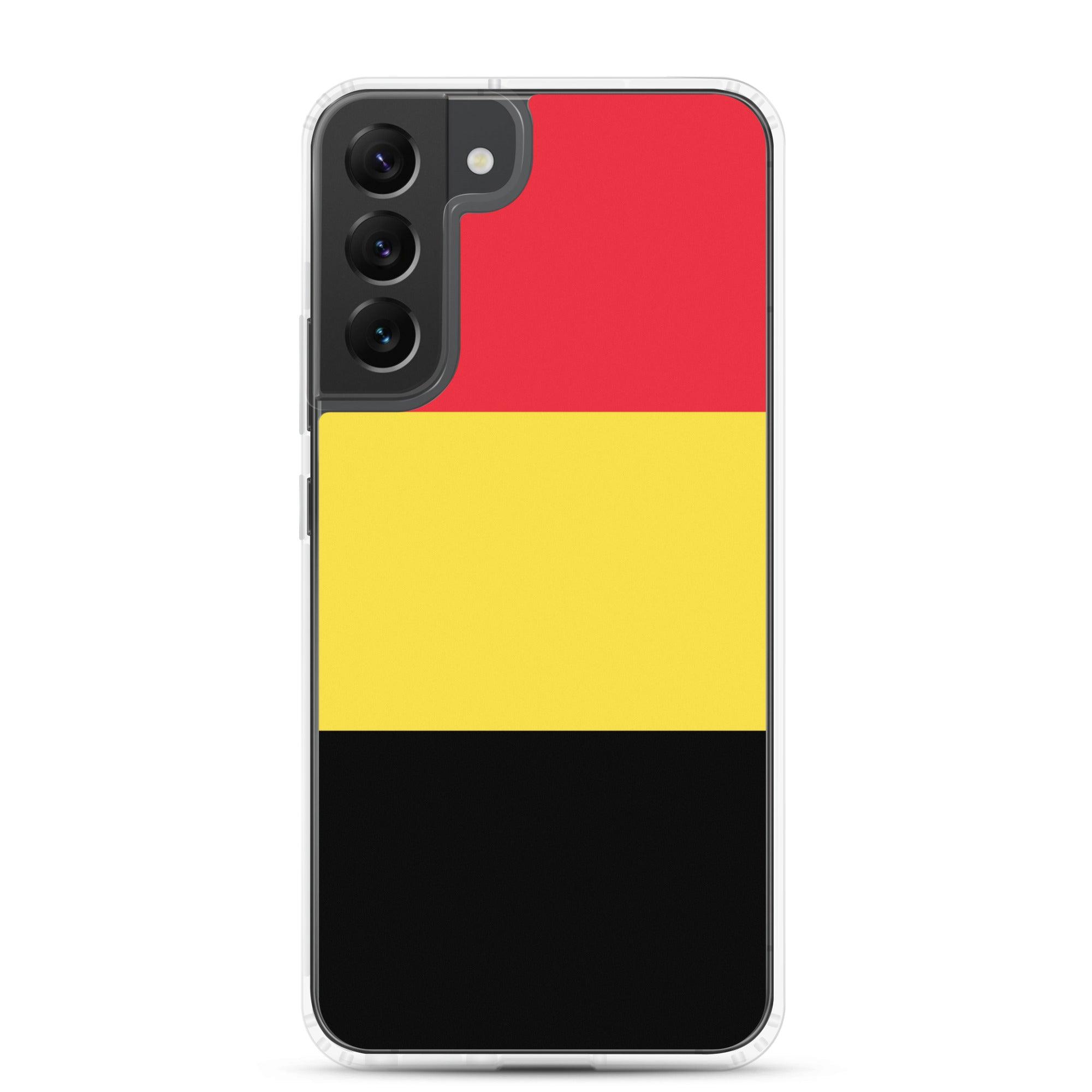 Coque de téléphone avec le drapeau de la Belgique, en TPU, offrant une protection élégante et durable.