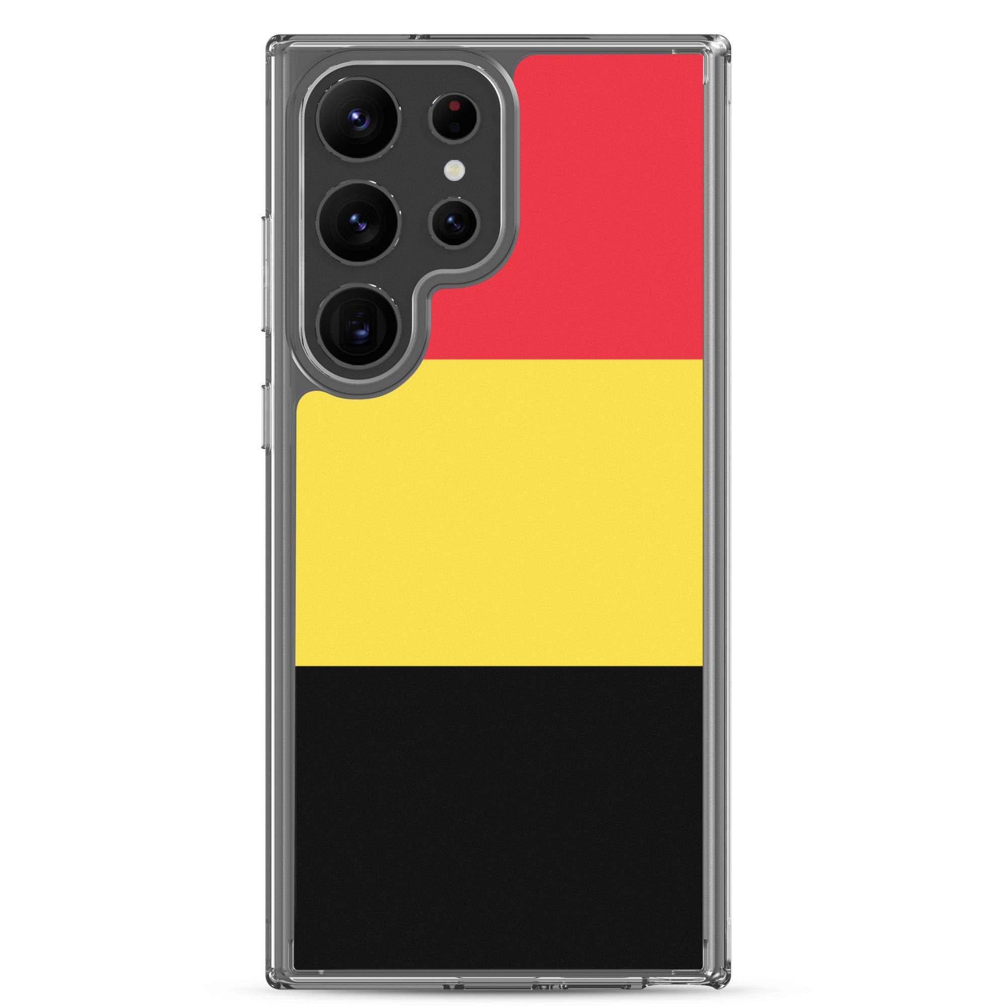 Coque de téléphone avec le drapeau de la Belgique, en TPU, offrant une protection élégante et durable.