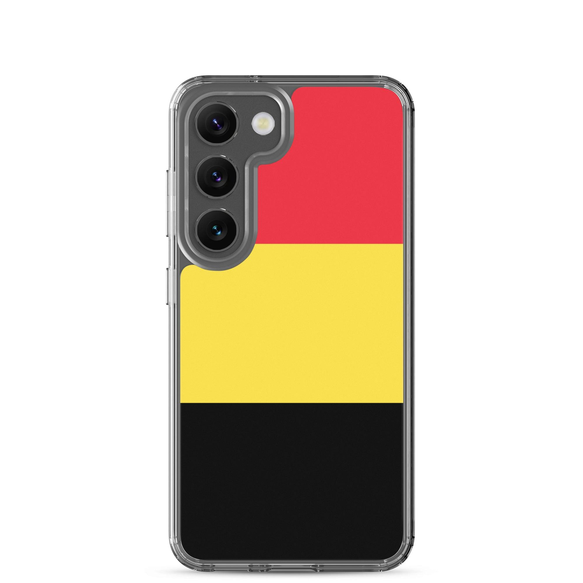 Coque de téléphone avec le drapeau de la Belgique, en TPU, offrant une protection élégante et durable.