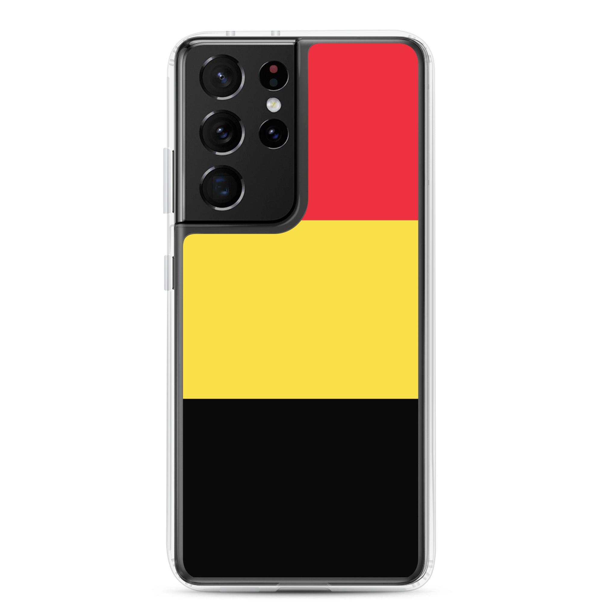 Coque de téléphone avec le drapeau de la Belgique, en TPU, offrant une protection élégante et durable.