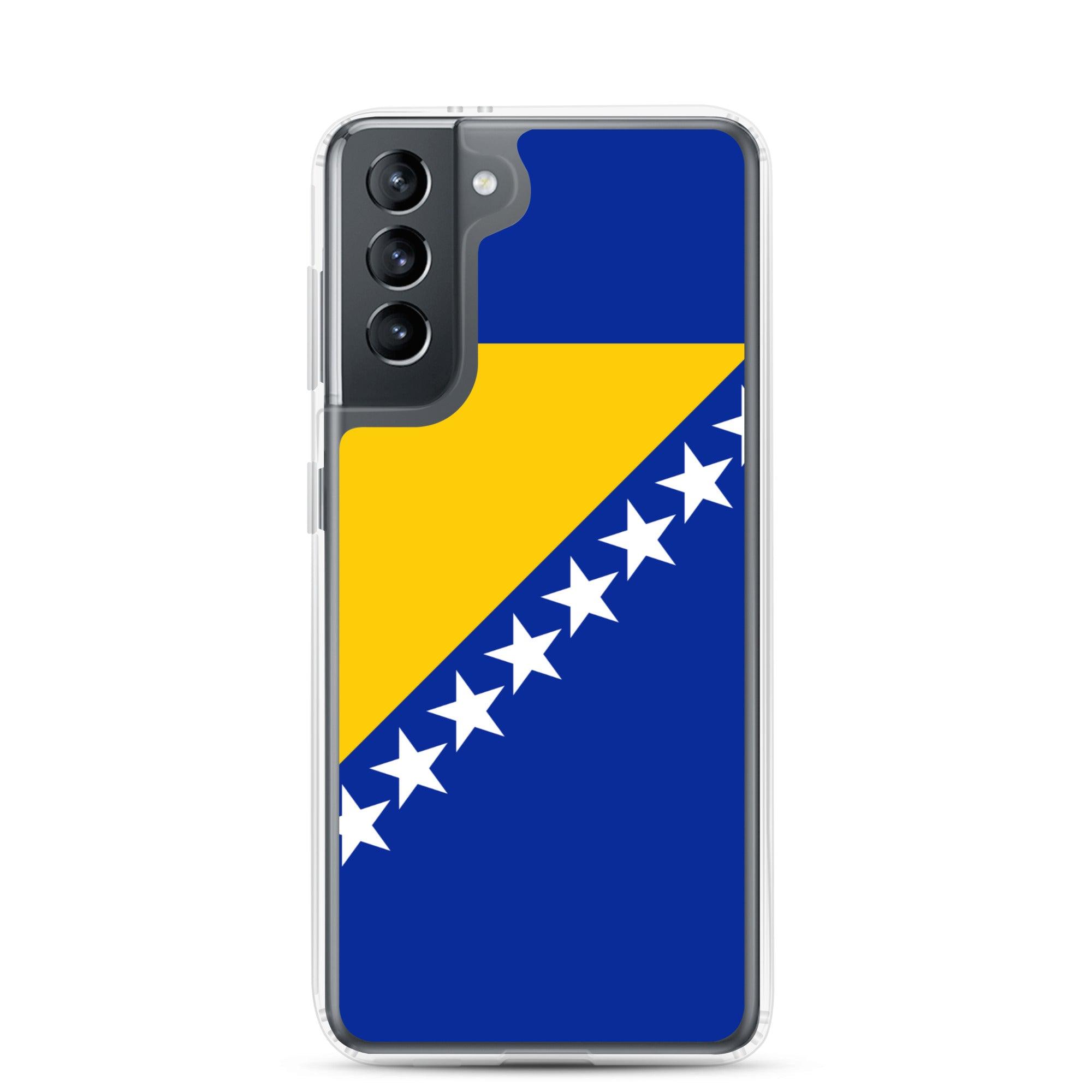 Coque de téléphone avec le drapeau de la Bosnie-Herzégovine, en TPU, offrant une protection et un design élégant.