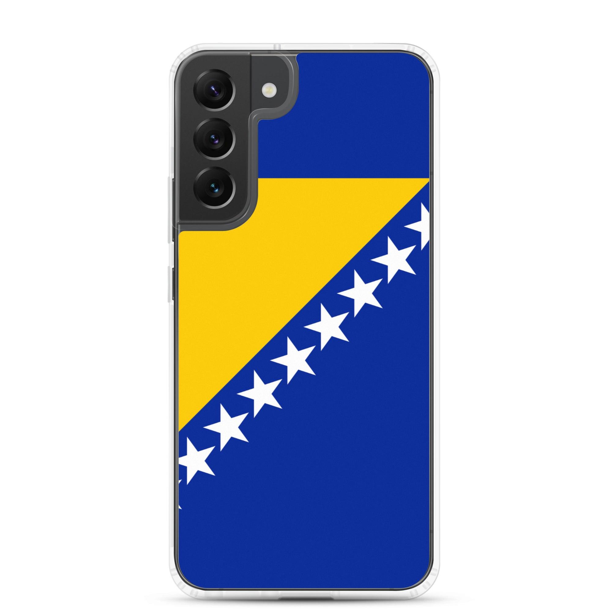 Coque de téléphone avec le drapeau de la Bosnie-Herzégovine, en TPU, offrant une protection et un design élégant.