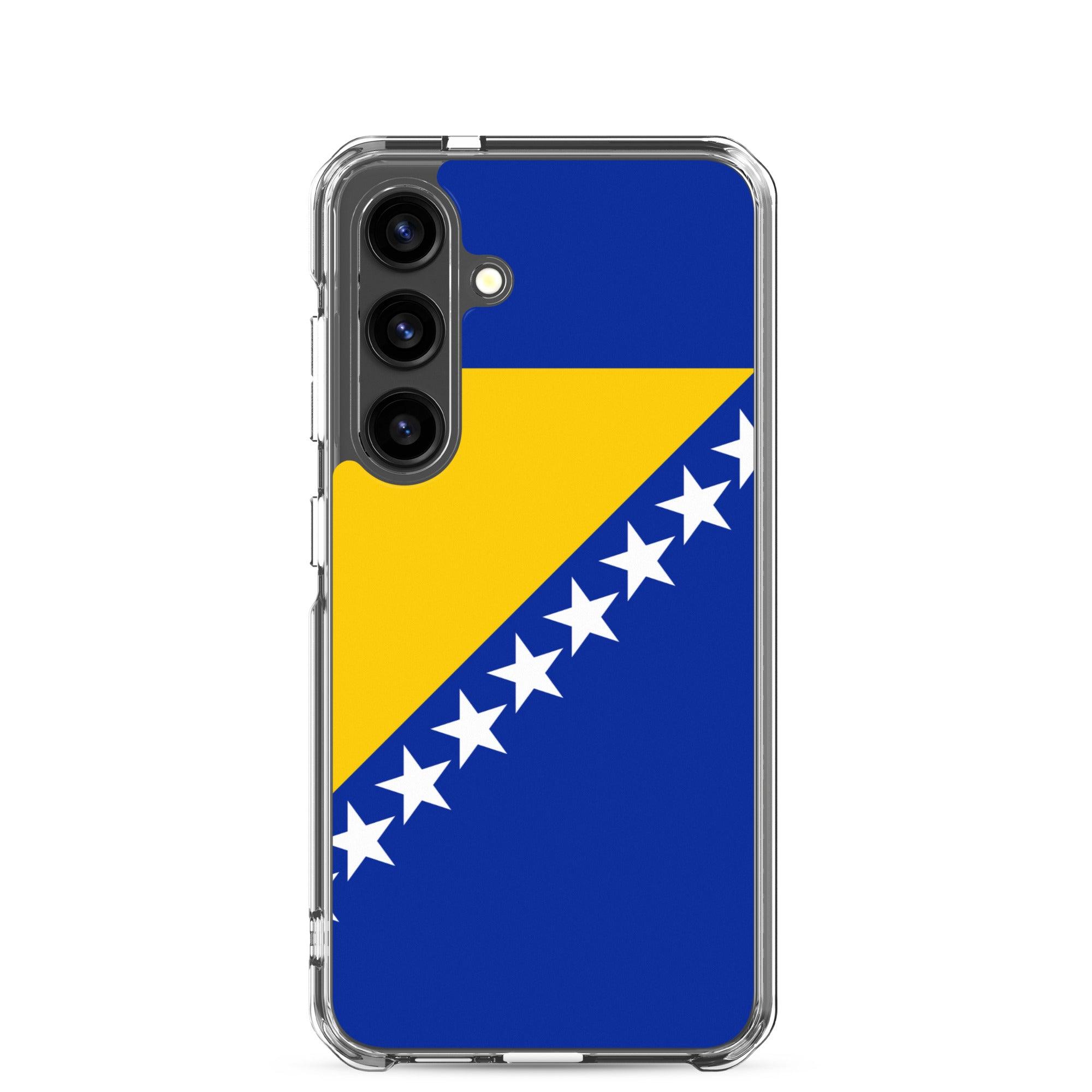 Coque de téléphone avec le drapeau de la Bosnie-Herzégovine, en TPU, offrant une protection et un design élégant.