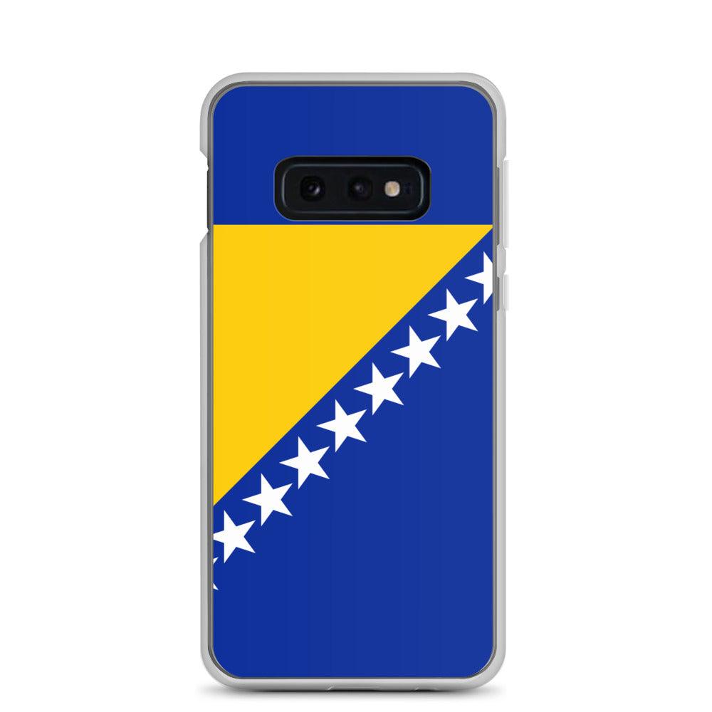 Coque de téléphone avec le drapeau de la Bosnie-Herzégovine, en TPU, offrant une protection et un design élégant.