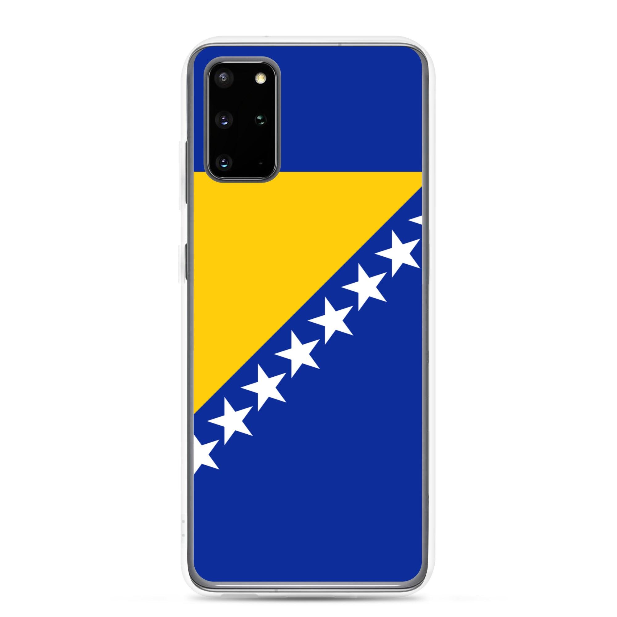 Coque de téléphone avec le drapeau de la Bosnie-Herzégovine, en TPU, offrant une protection et un design élégant.