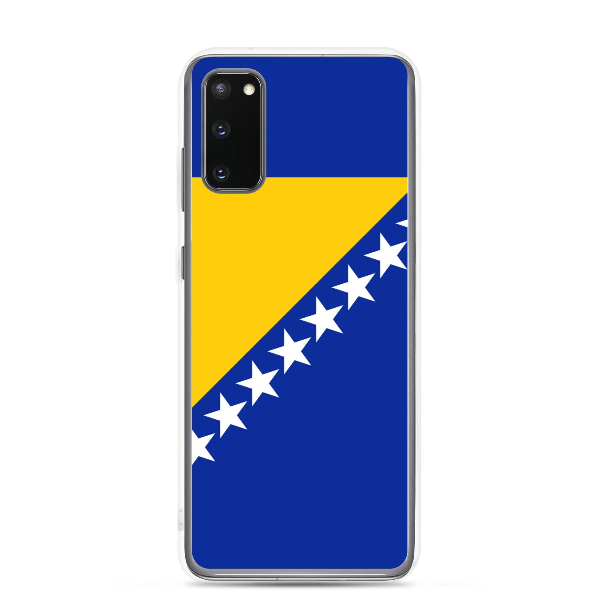 Coque de téléphone avec le drapeau de la Bosnie-Herzégovine, en TPU, offrant une protection et un design élégant.