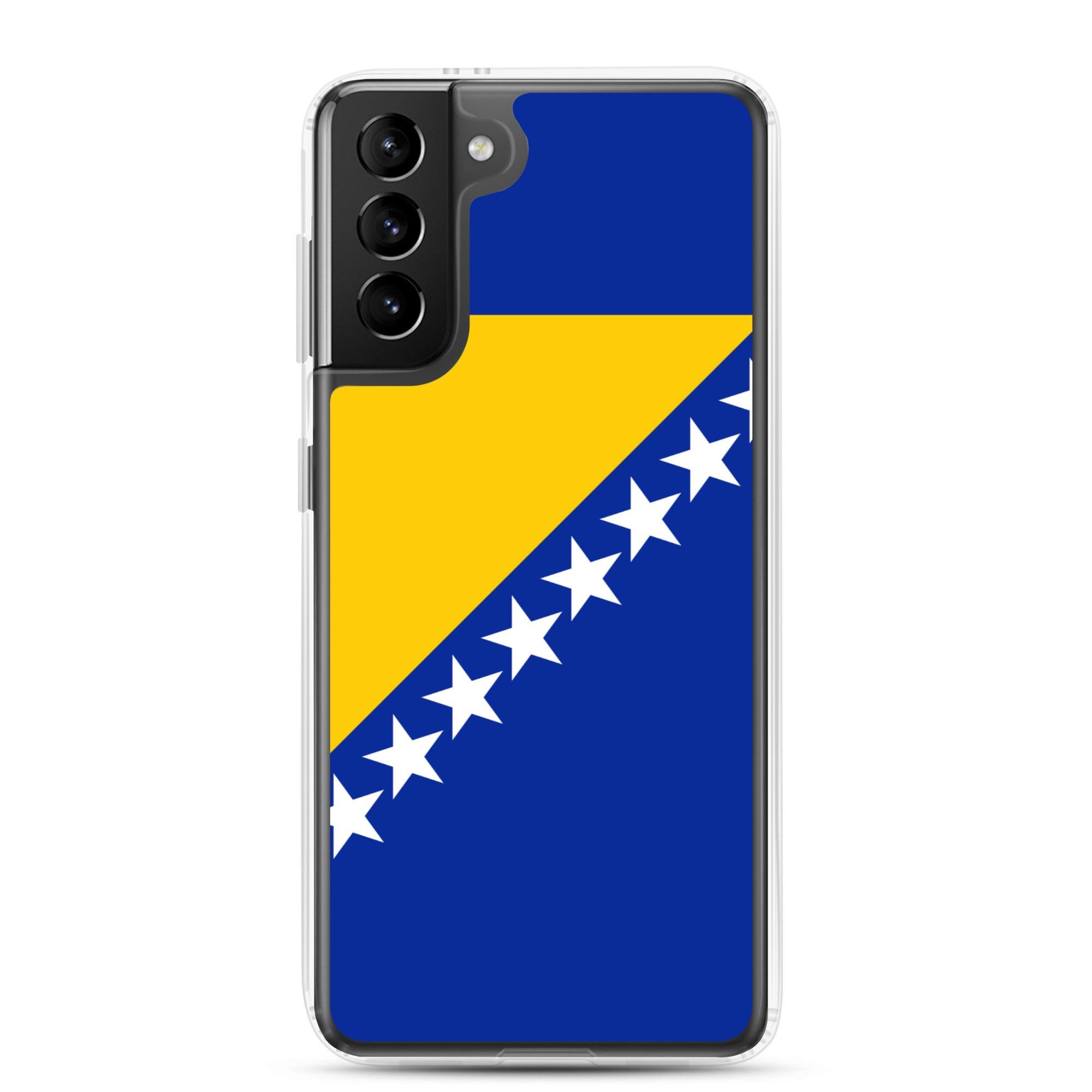 Coque de téléphone avec le drapeau de la Bosnie-Herzégovine, en TPU, offrant une protection et un design élégant.