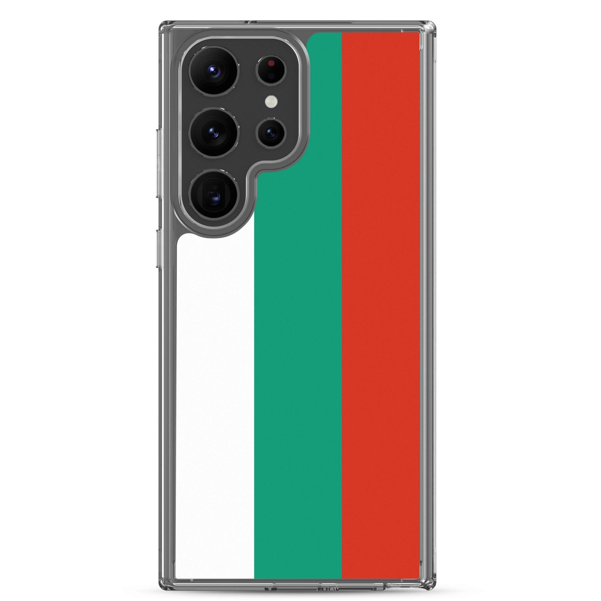 Coque de téléphone avec le drapeau de la Bulgarie, en TPU, offrant une protection et un design élégant.