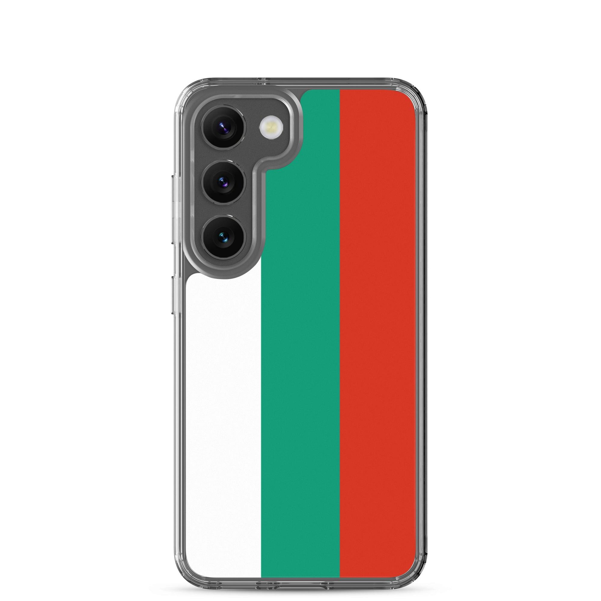 Coque de téléphone avec le drapeau de la Bulgarie, en TPU, offrant une protection et un design élégant.