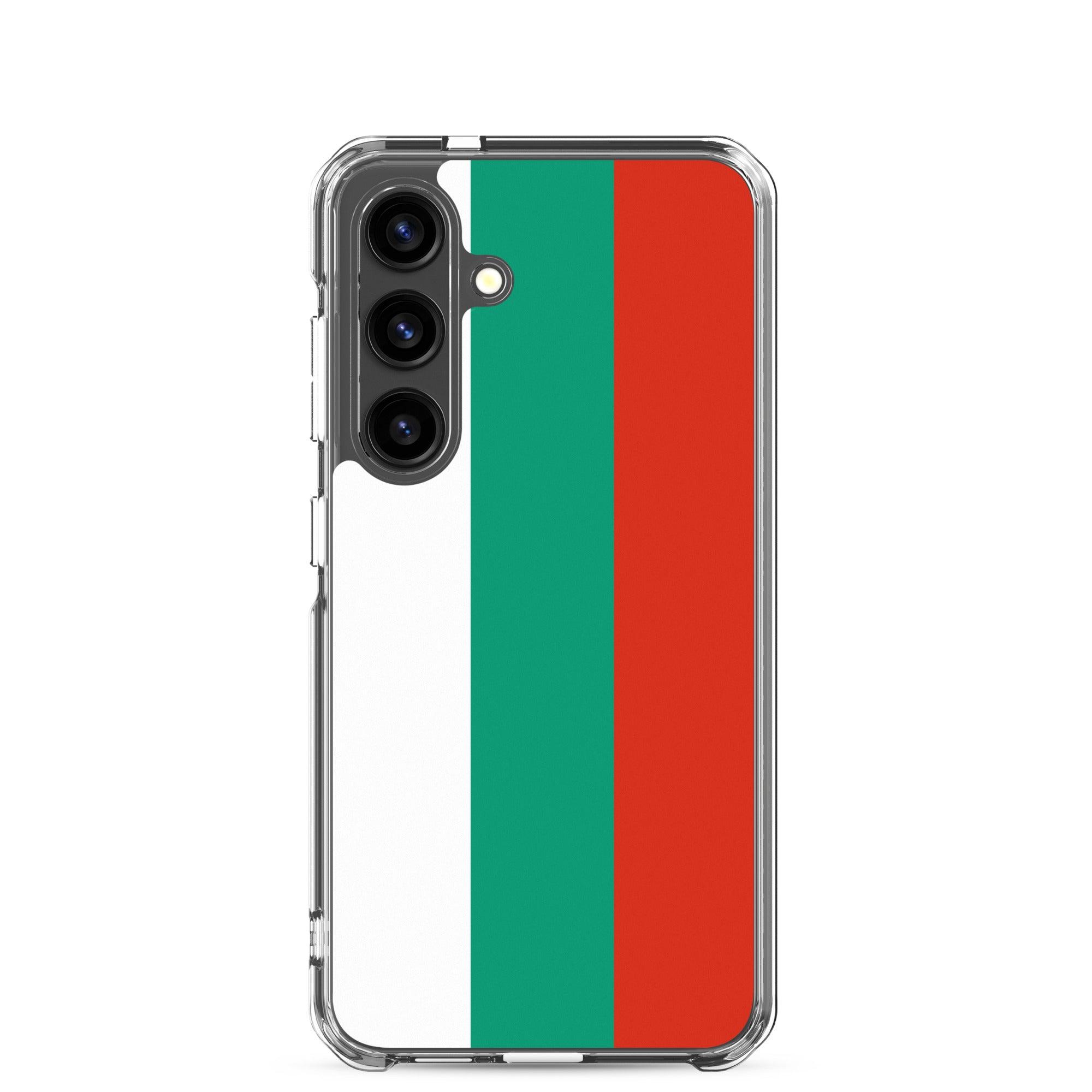 Coque de téléphone avec le drapeau de la Bulgarie, en TPU, offrant une protection et un design élégant.