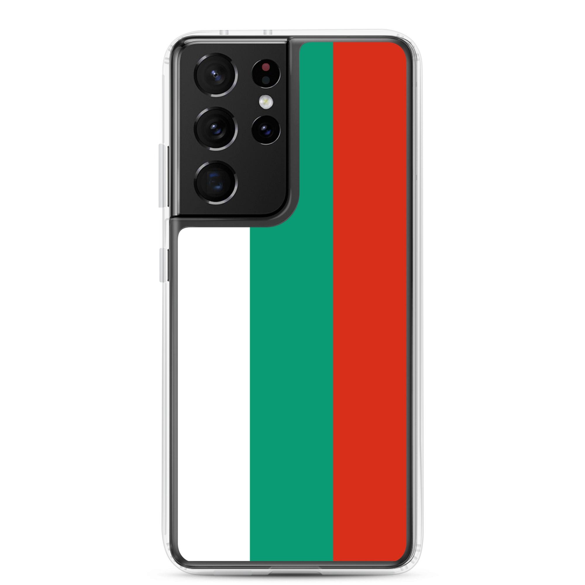 Coque de téléphone avec le drapeau de la Bulgarie, en TPU, offrant une protection et un design élégant.