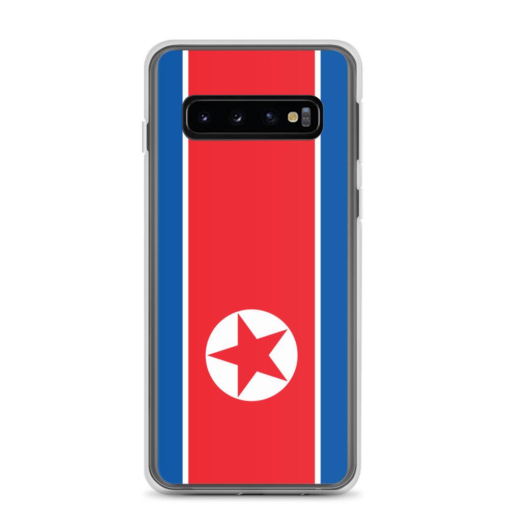 Coque de téléphone avec le drapeau de la Corée du Nord, en TPU flexible, offrant une protection élégante et durable.