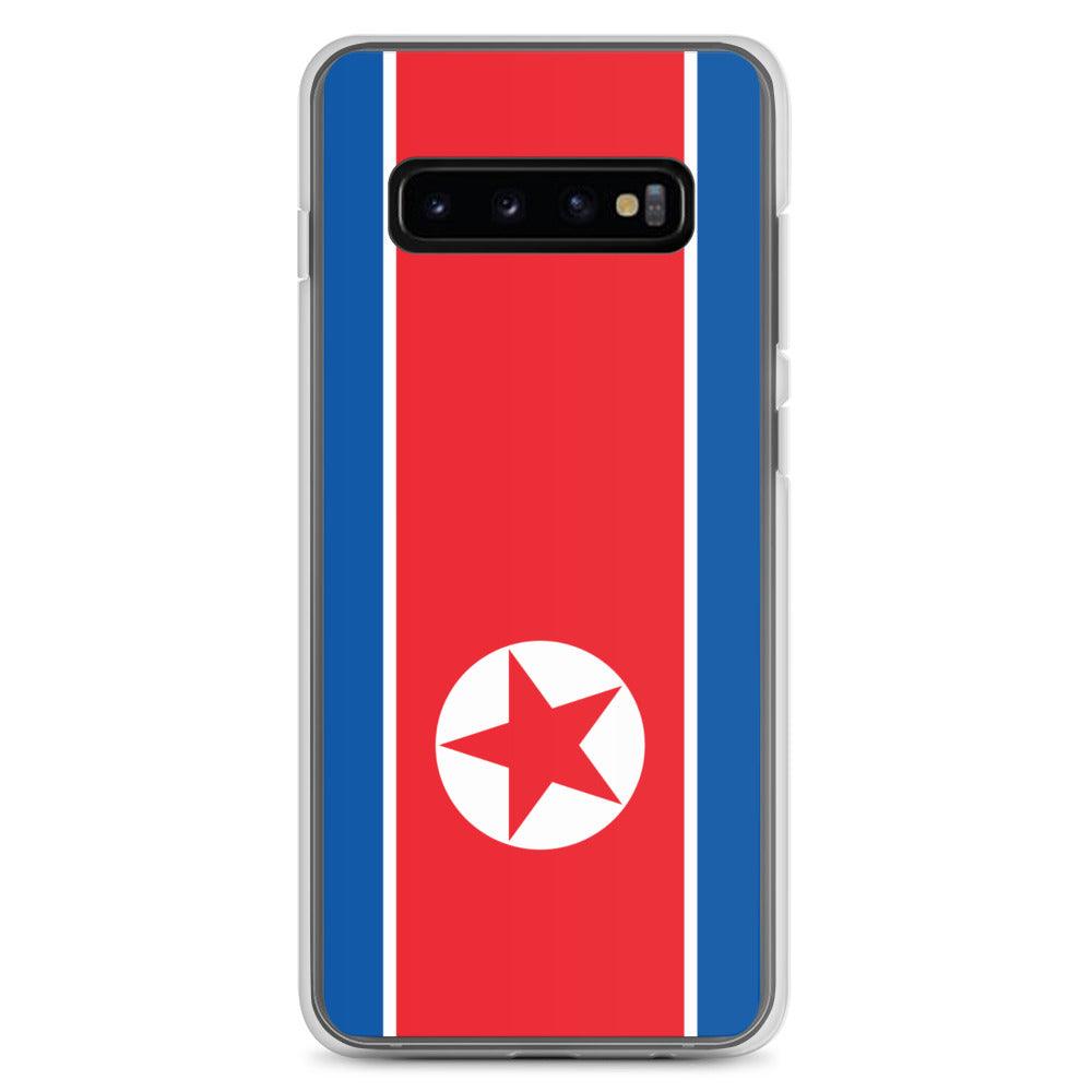 Coque de téléphone avec le drapeau de la Corée du Nord, en TPU flexible, offrant une protection élégante et durable.