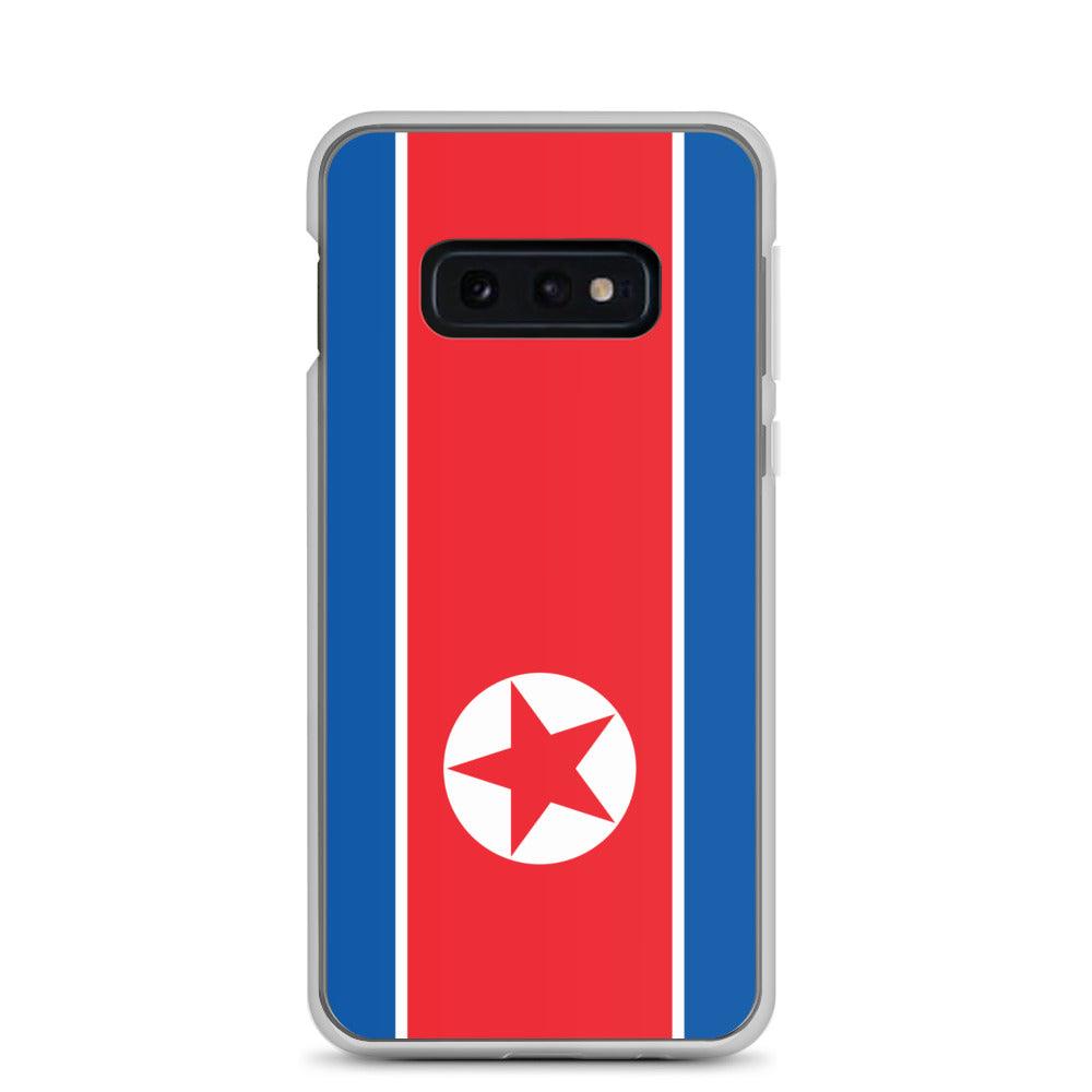 Coque de téléphone avec le drapeau de la Corée du Nord, en TPU flexible, offrant une protection élégante et durable.