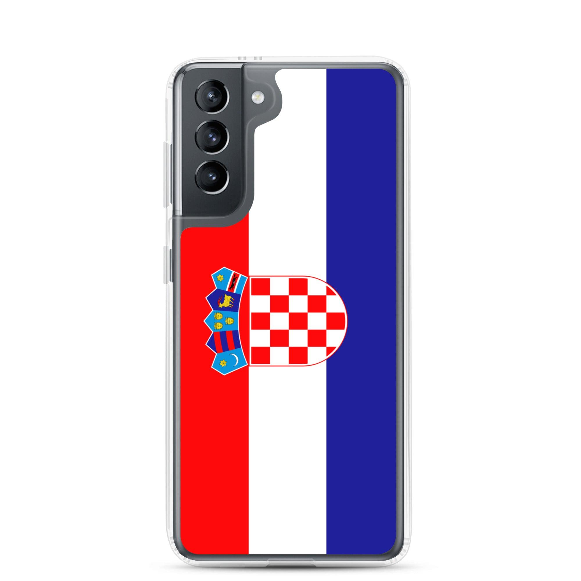 Coque de téléphone avec le drapeau de la Croatie, en TPU, offrant protection et style.