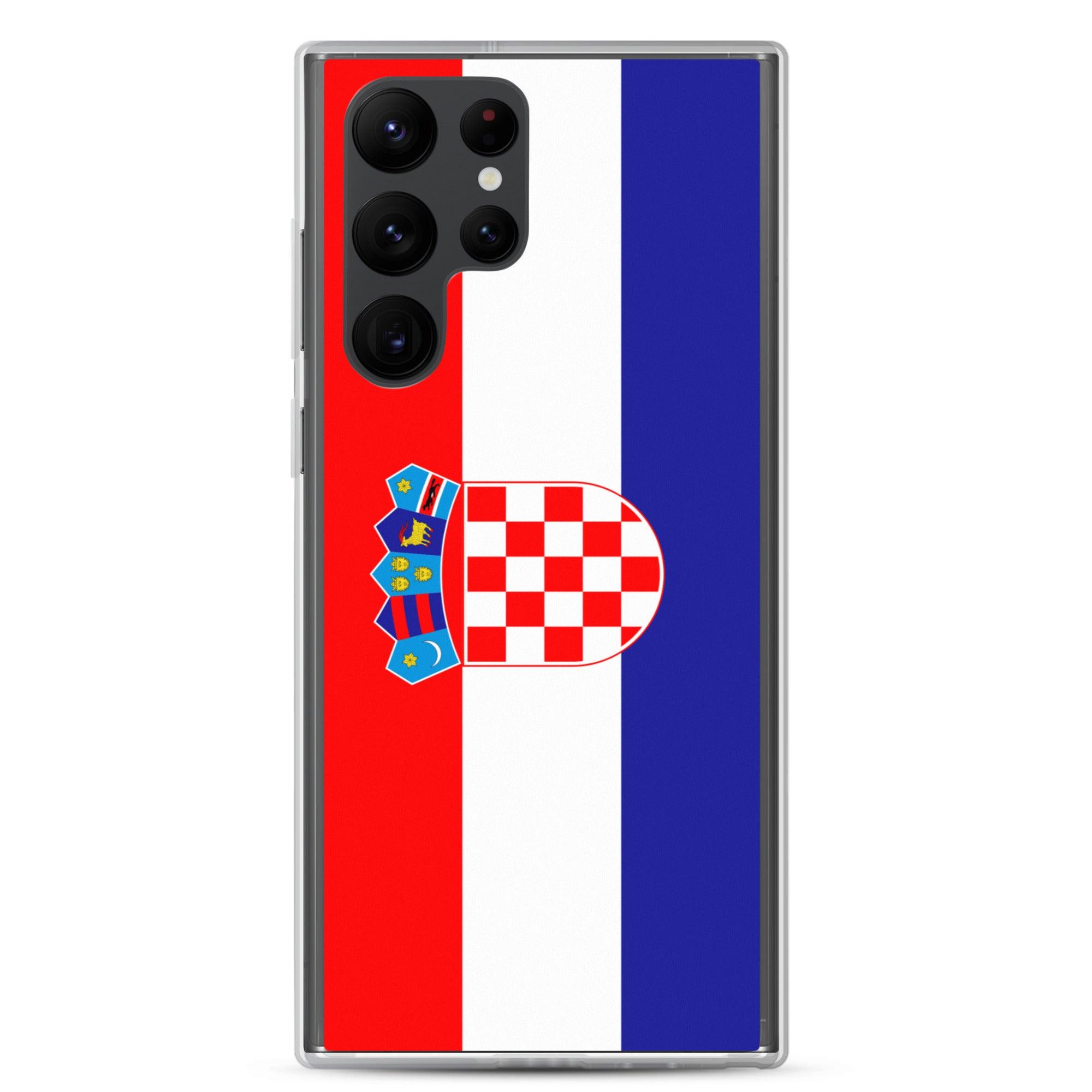 Coque de téléphone avec le drapeau de la Croatie, en TPU, offrant protection et style.