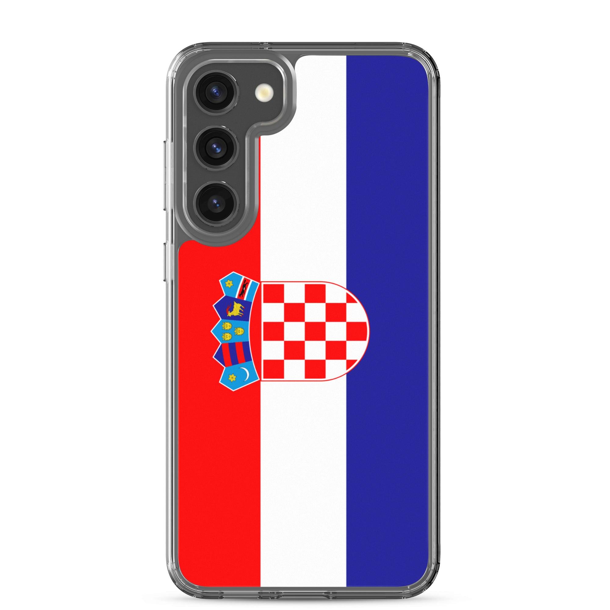 Coque de téléphone avec le drapeau de la Croatie, en TPU, offrant protection et style.