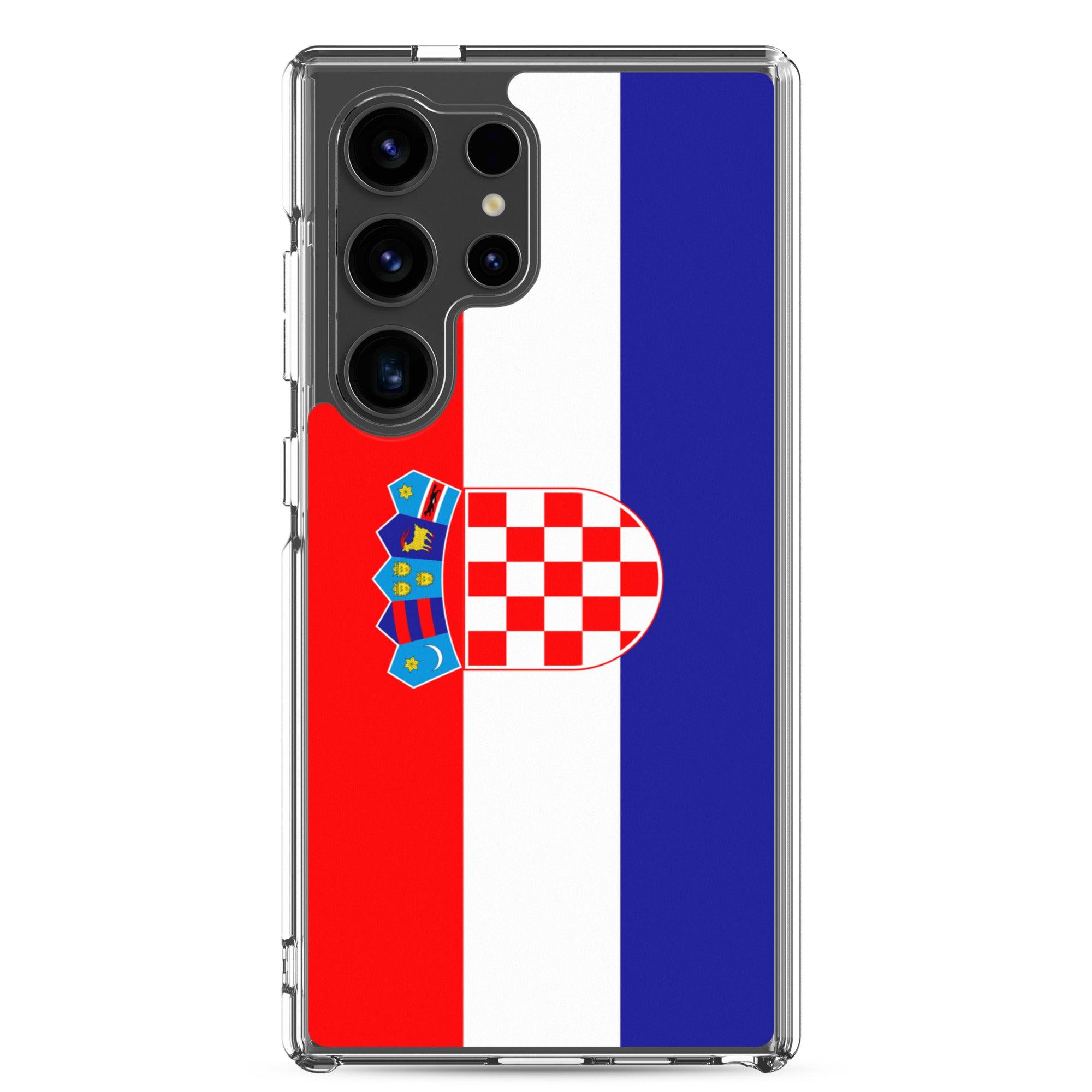 Coque de téléphone avec le drapeau de la Croatie, en TPU, offrant protection et style.