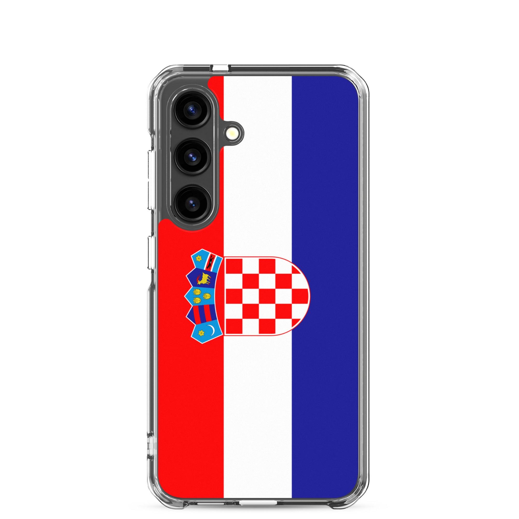 Coque de téléphone avec le drapeau de la Croatie, en TPU, offrant protection et style.