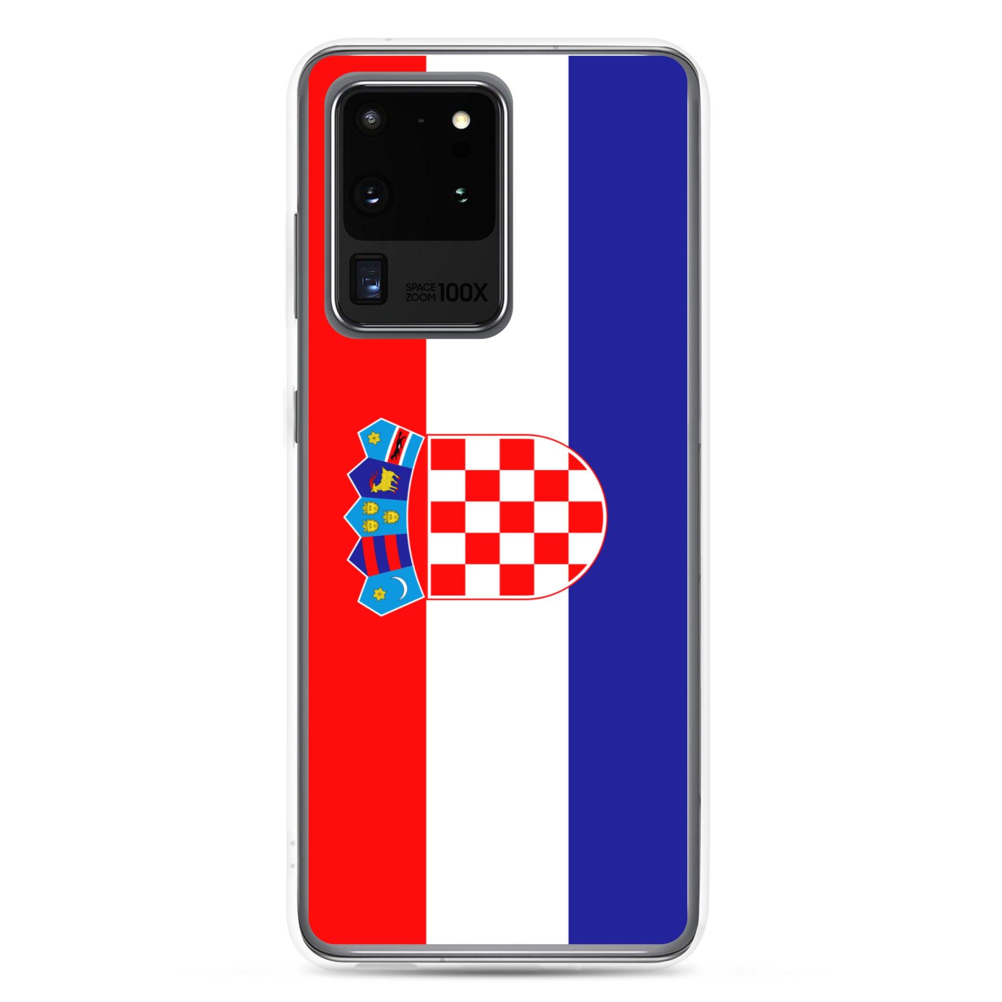 Coque de téléphone avec le drapeau de la Croatie, en TPU, offrant protection et style.