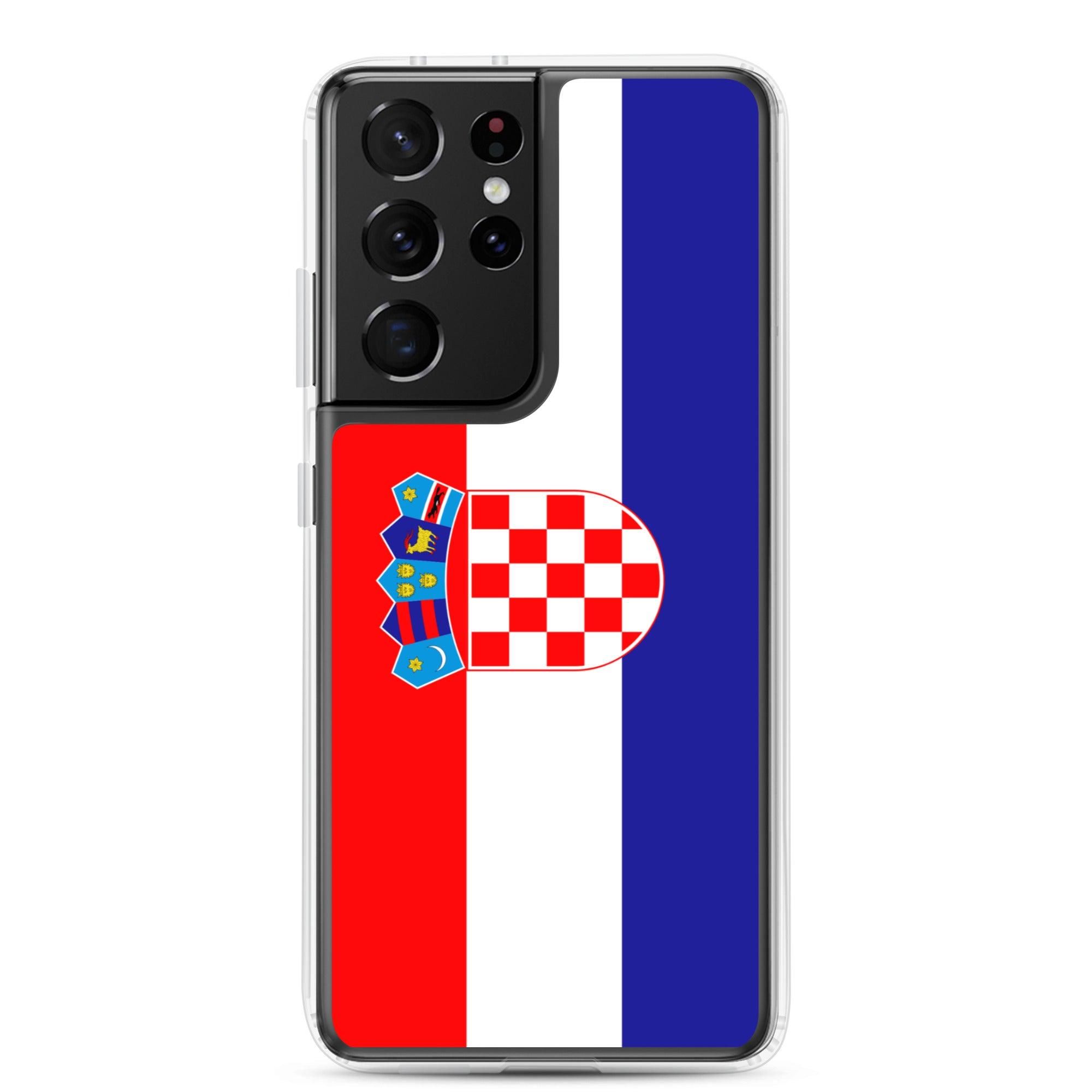 Coque de téléphone avec le drapeau de la Croatie, en TPU, offrant protection et style.