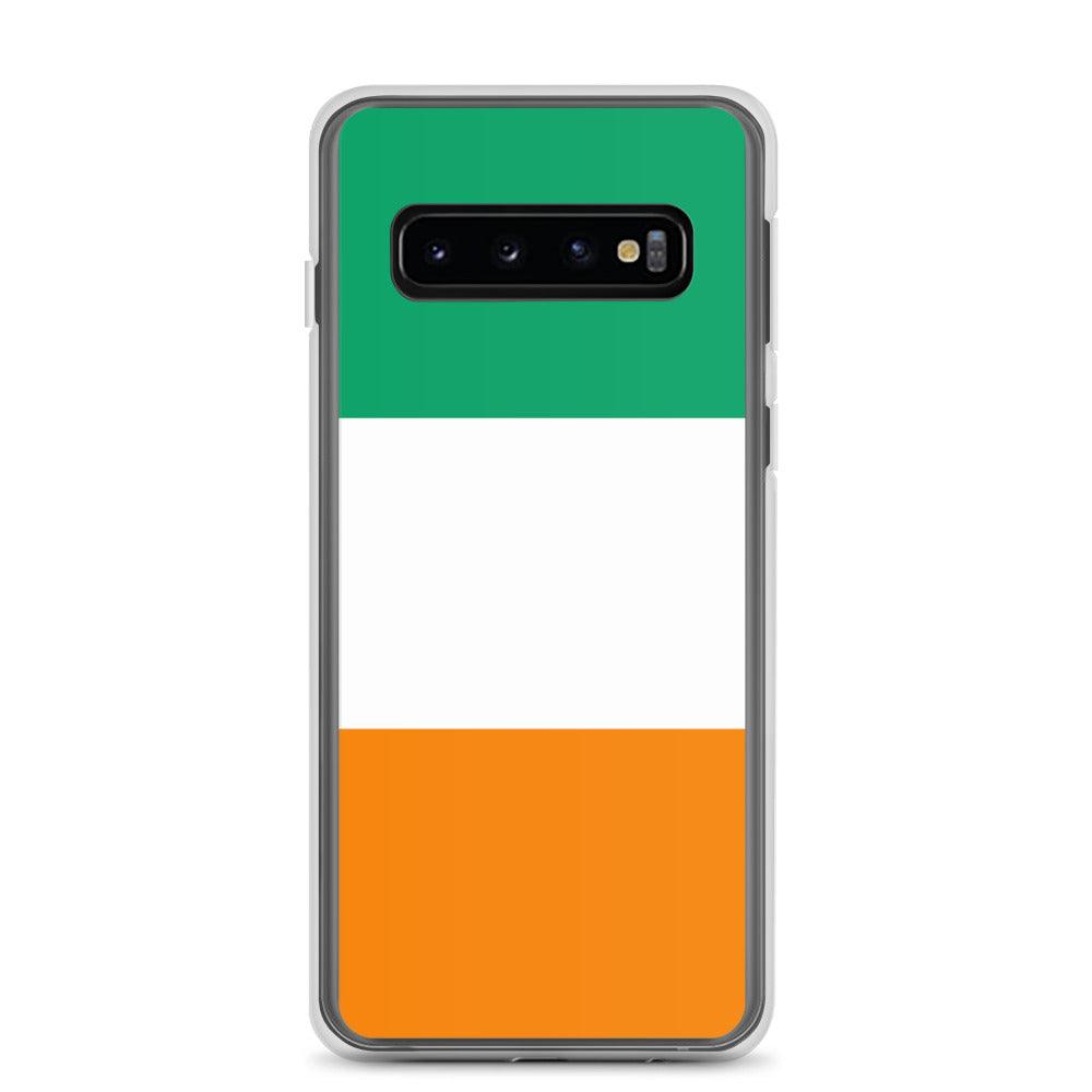 Coque de téléphone avec le drapeau de la Côte d'Ivoire, en TPU flexible et transparent, offrant une protection optimale.