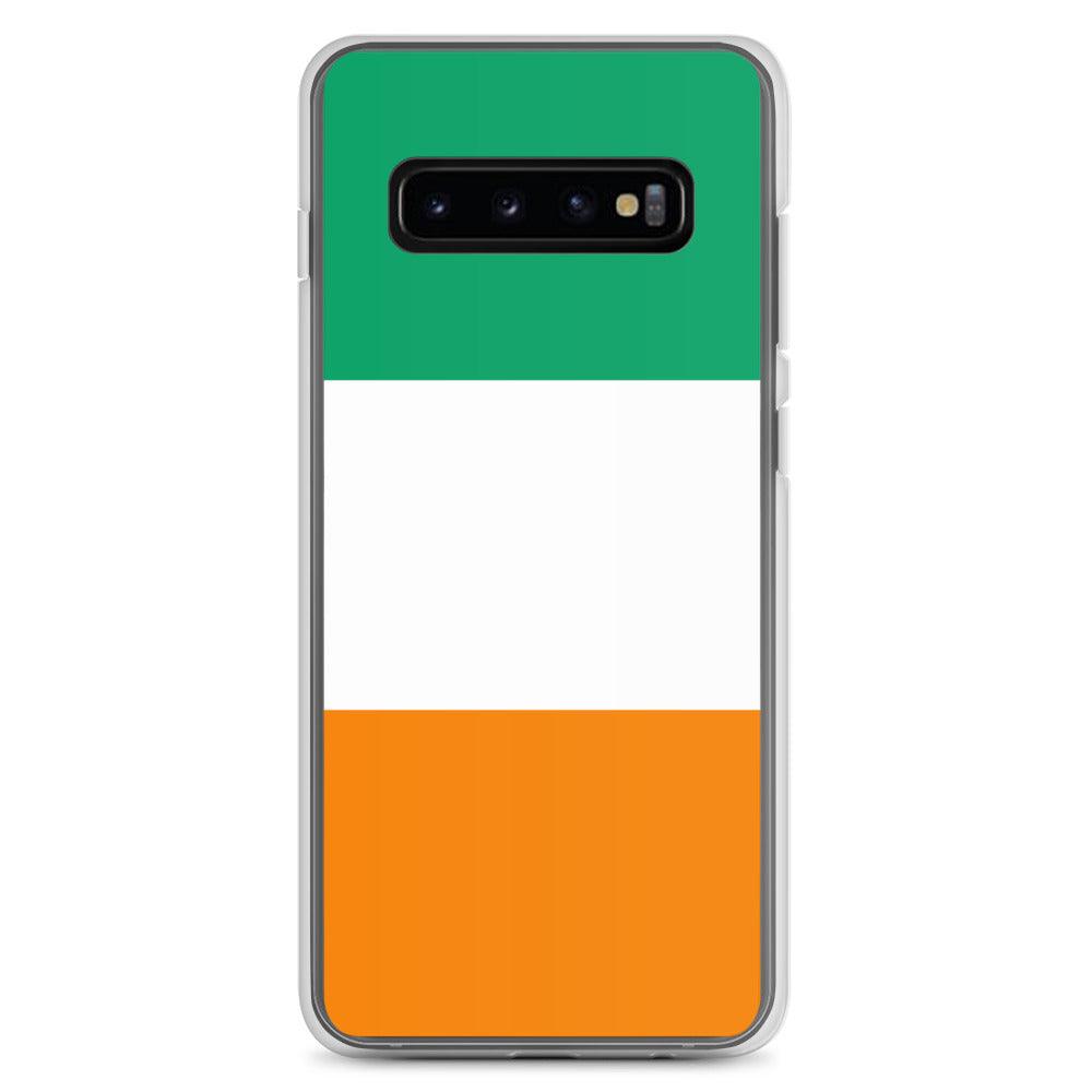 Coque de téléphone avec le drapeau de la Côte d'Ivoire, en TPU flexible et transparent, offrant une protection optimale.