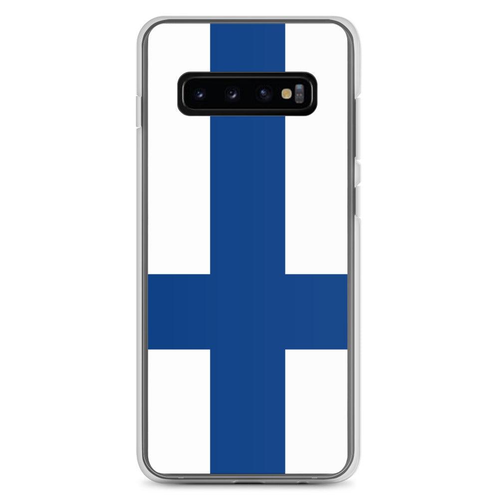 Coque de téléphone avec le drapeau de la Finlande, en TPU flexible, offrant une protection élégante et durable.