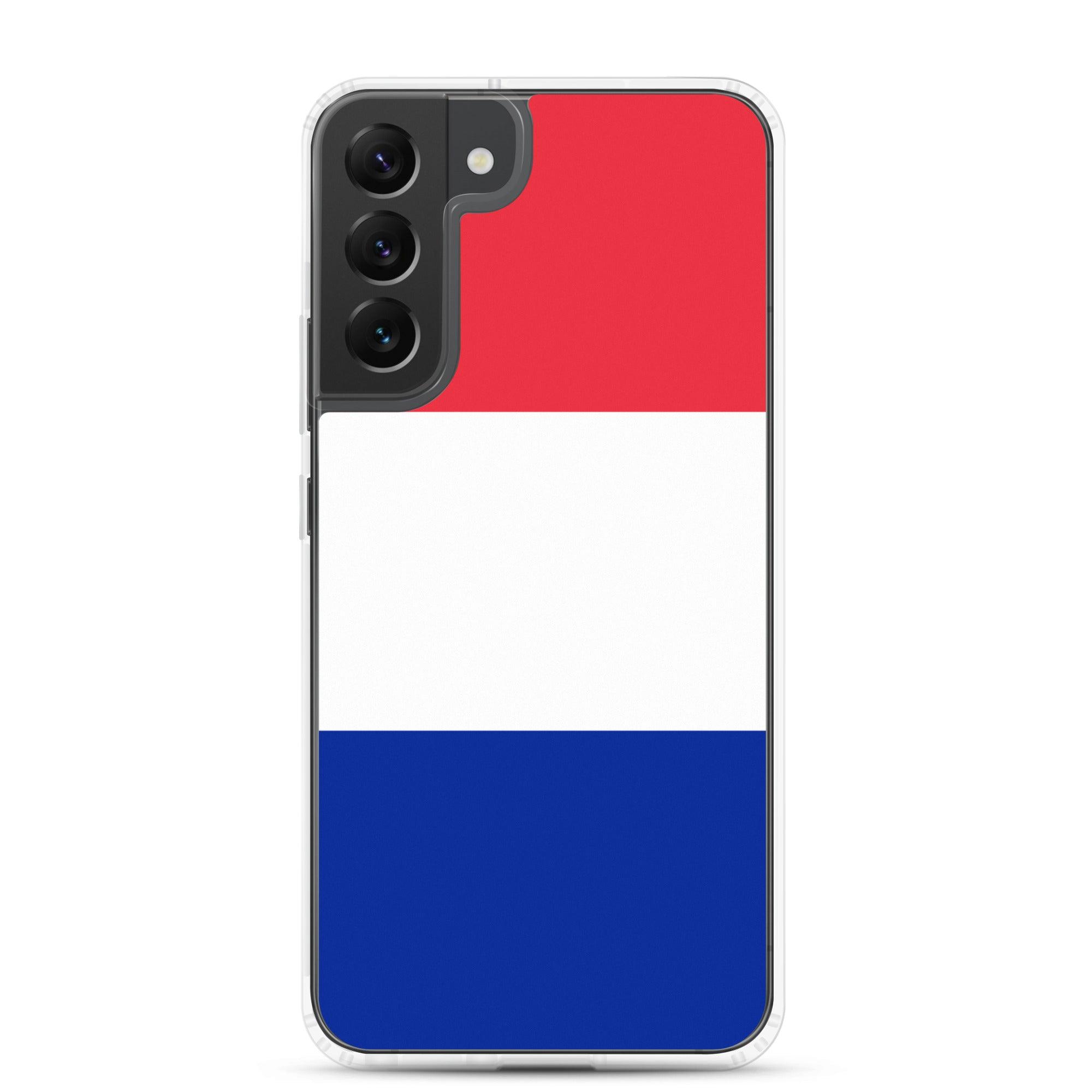 Coque de téléphone avec le drapeau de la France, en TPU flexible, offrant une protection élégante et durable.