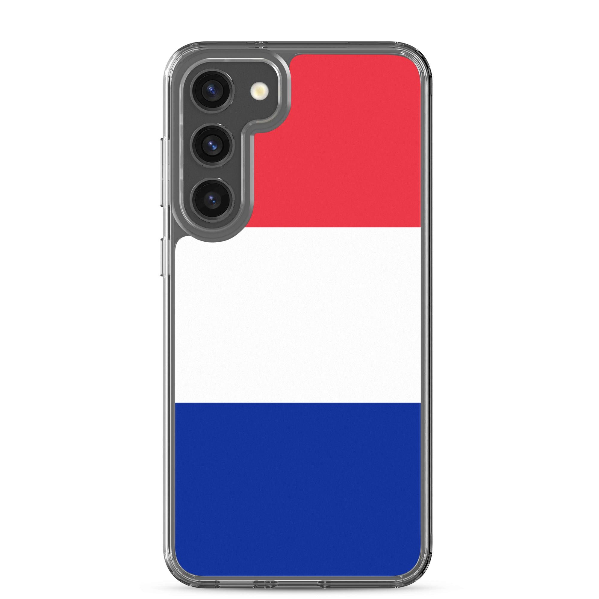 Coque de téléphone avec le drapeau de la France, en TPU flexible, offrant une protection élégante et durable.