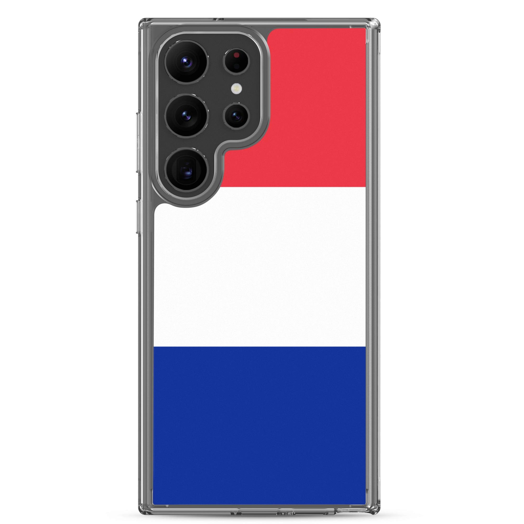 Coque de téléphone avec le drapeau de la France, en TPU flexible, offrant une protection élégante et durable.