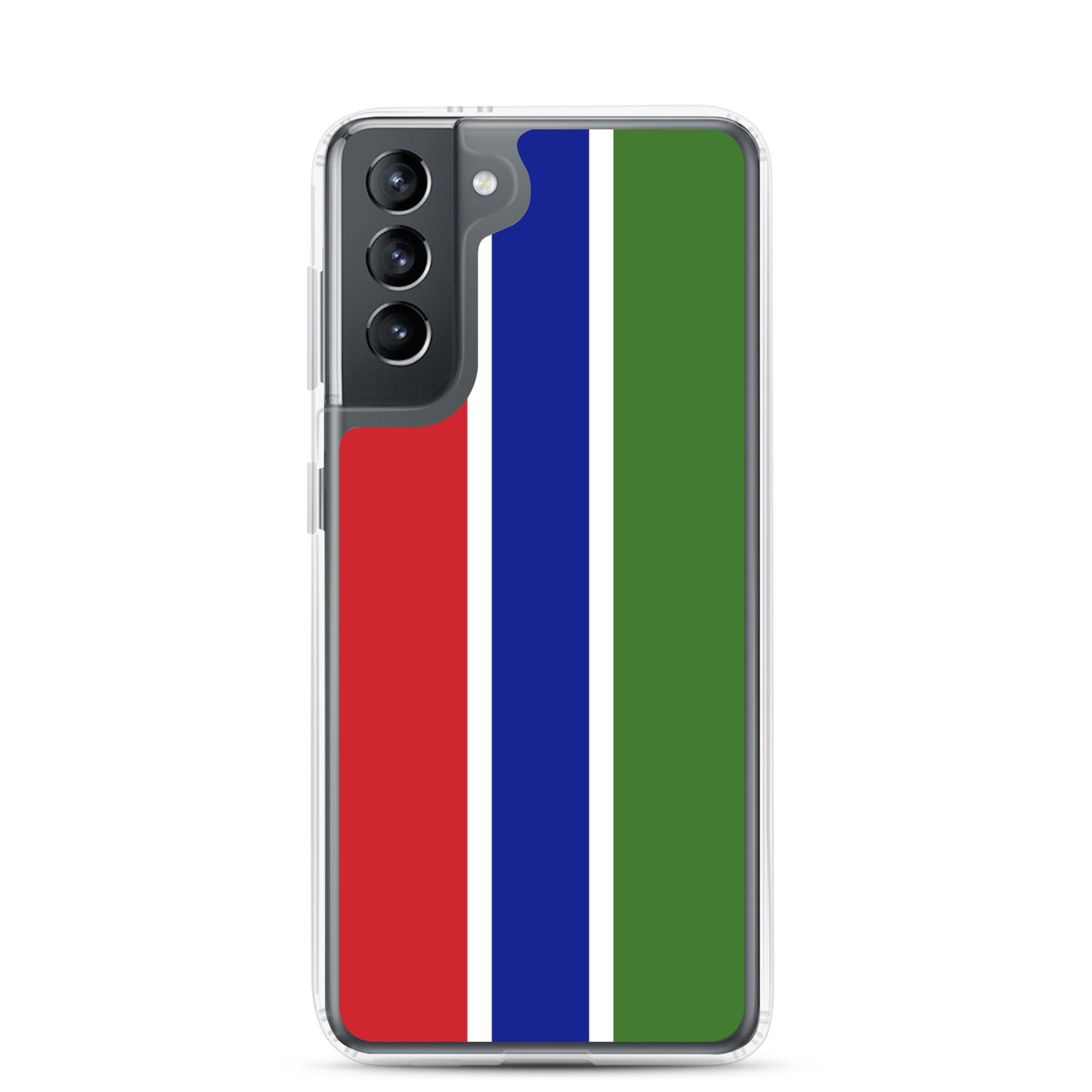 Coque de téléphone avec le drapeau de la Gambie, en TPU, offrant une protection élégante et durable.