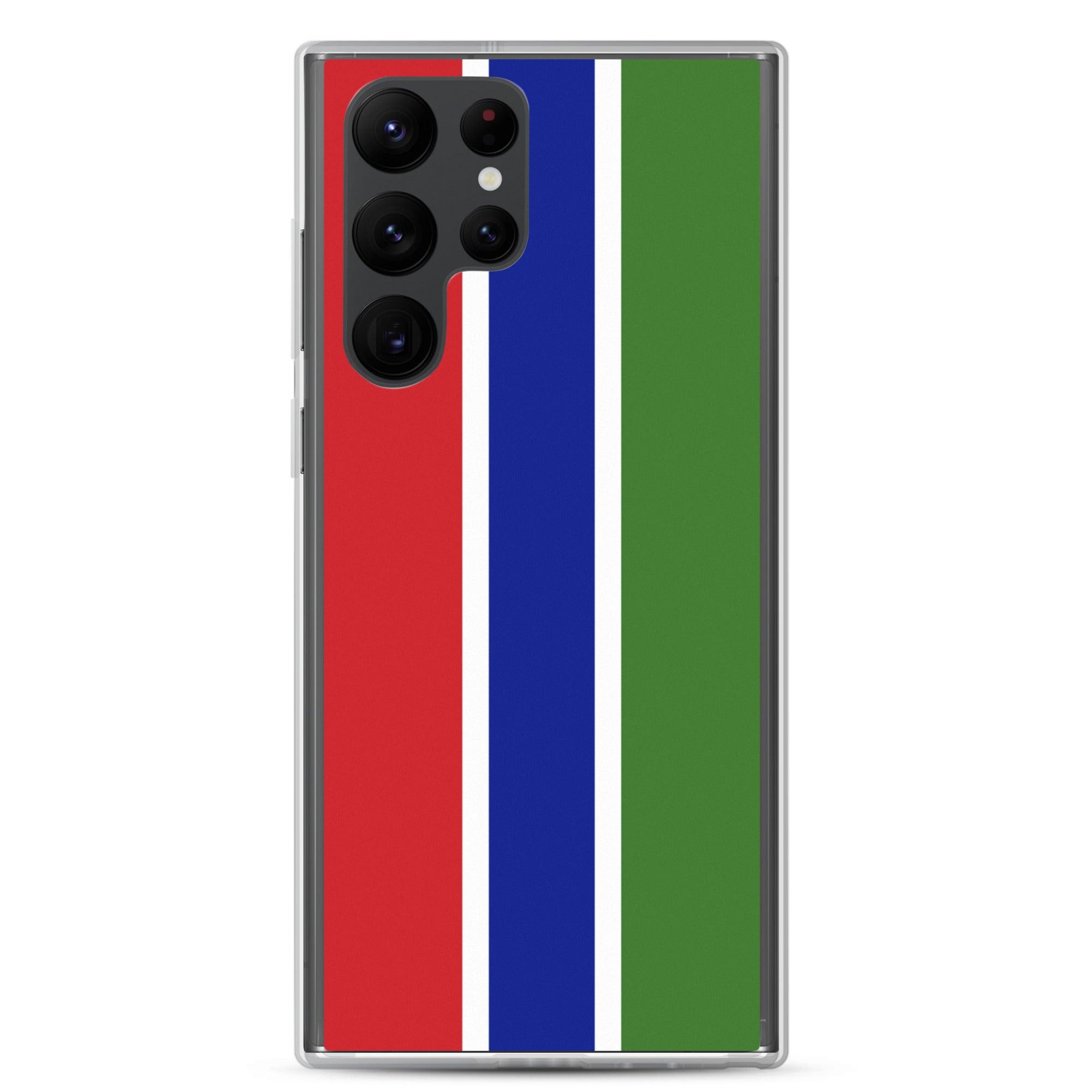 Coque de téléphone avec le drapeau de la Gambie, en TPU, offrant une protection élégante et durable.