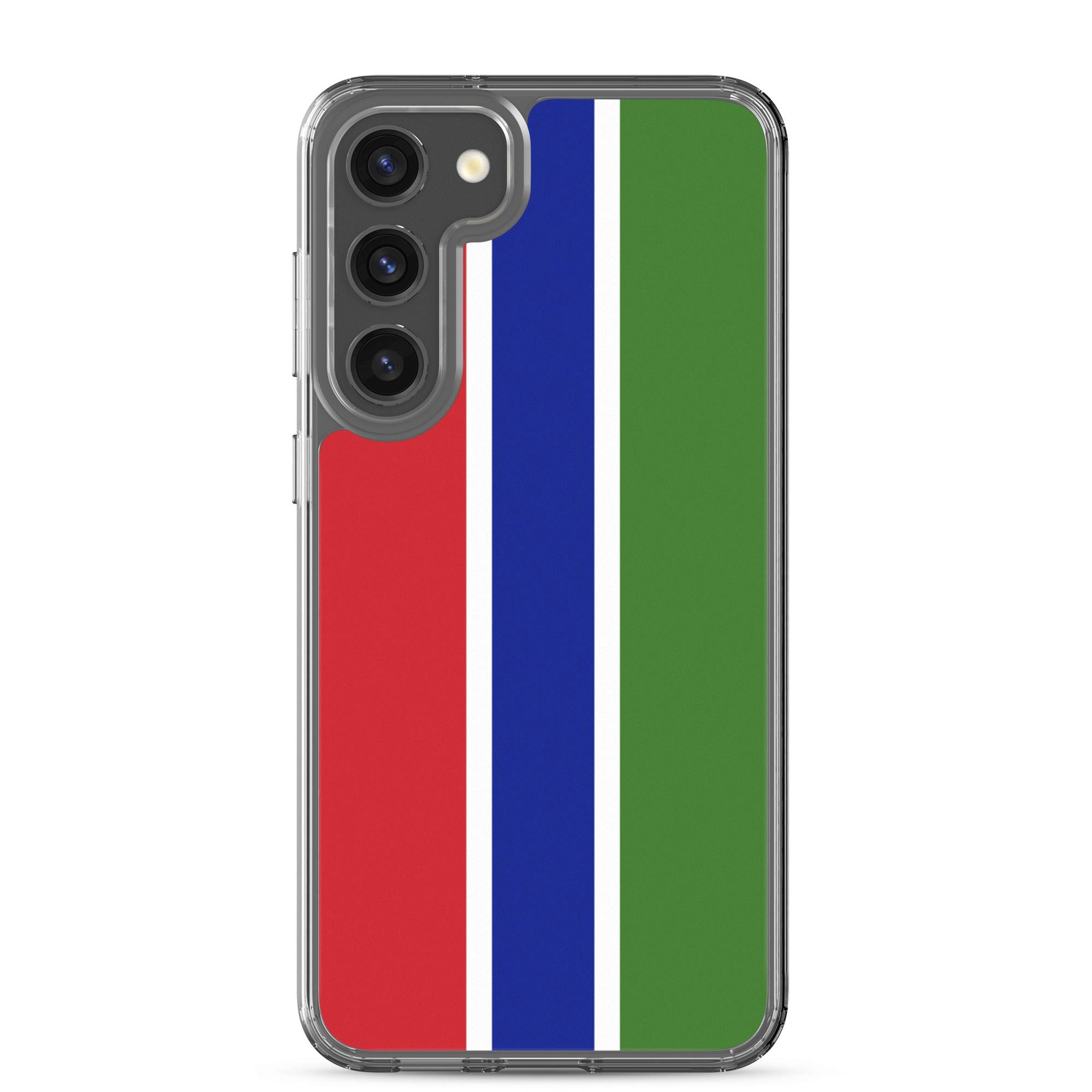 Coque de téléphone avec le drapeau de la Gambie, en TPU, offrant une protection élégante et durable.