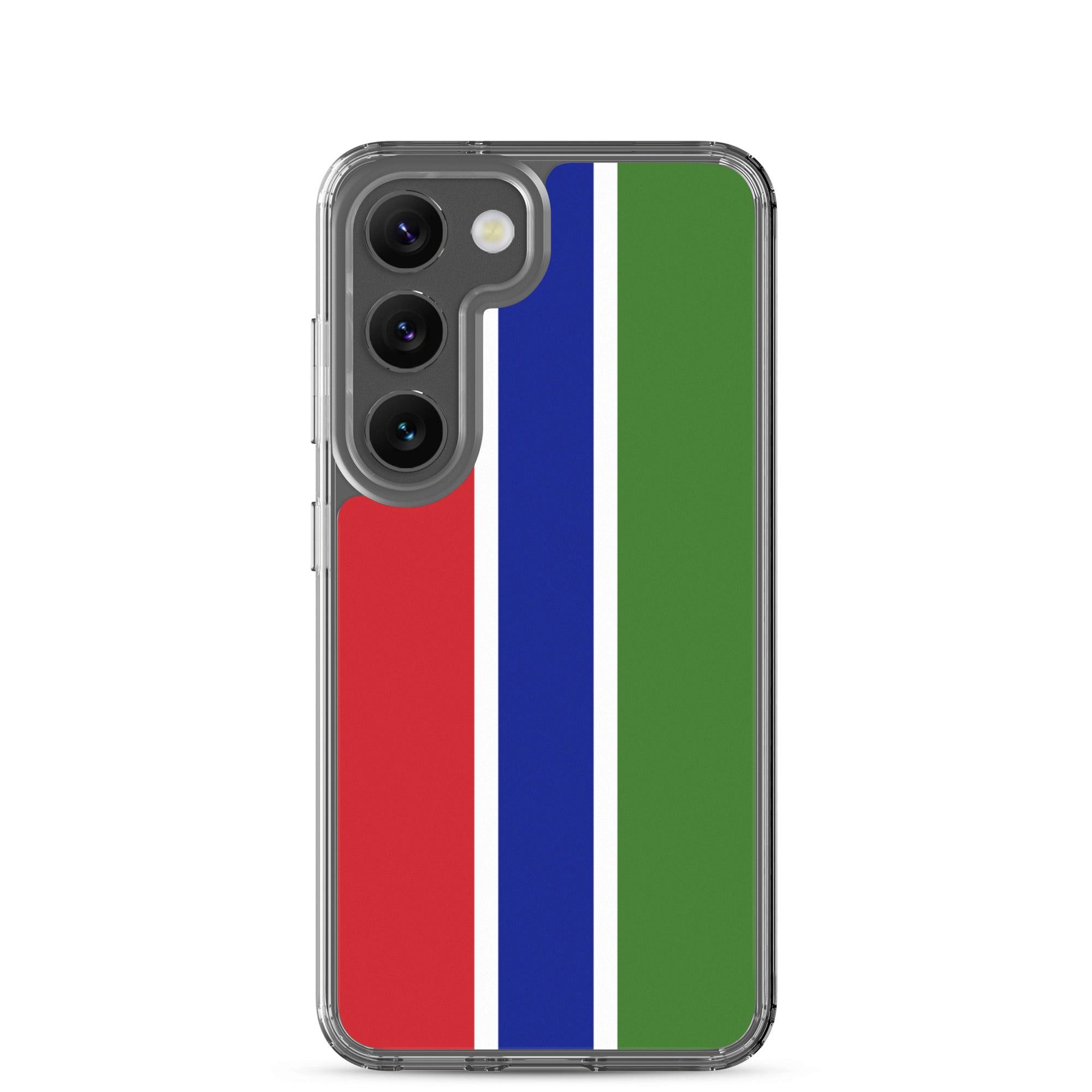 Coque de téléphone avec le drapeau de la Gambie, en TPU, offrant une protection élégante et durable.