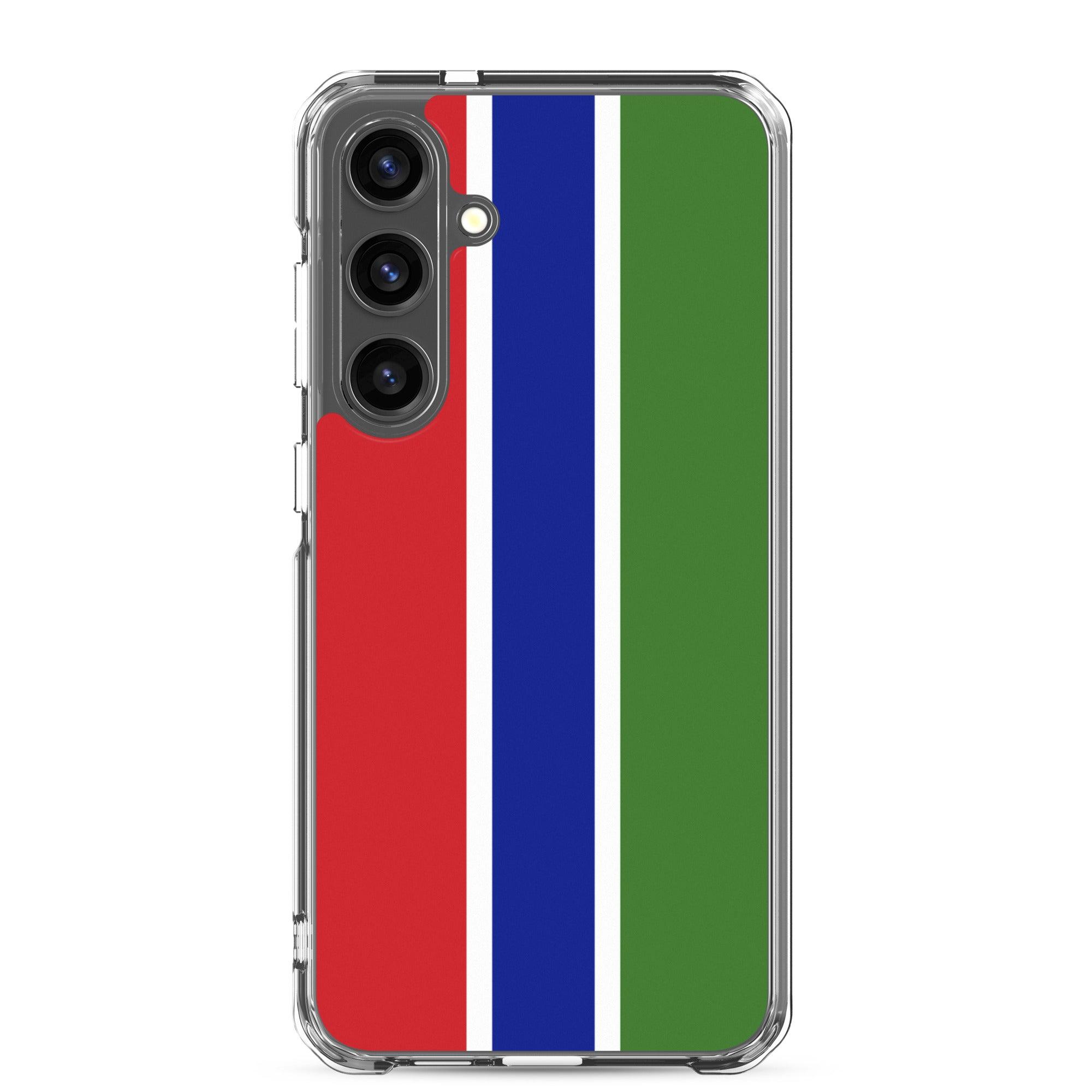 Coque de téléphone avec le drapeau de la Gambie, en TPU, offrant une protection élégante et durable.