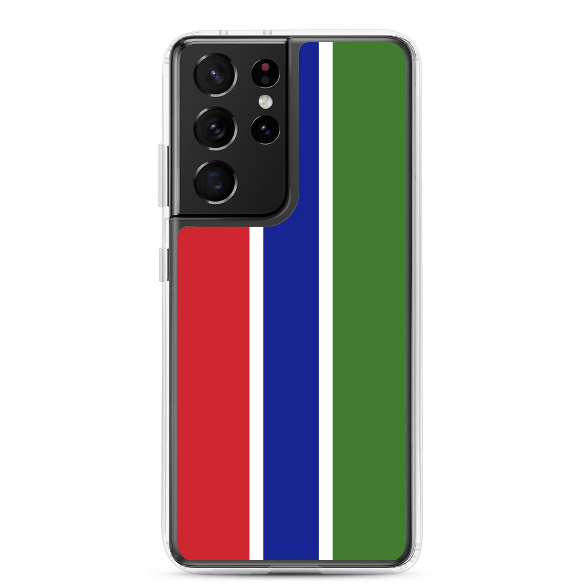 Coque de téléphone avec le drapeau de la Gambie, en TPU, offrant une protection élégante et durable.