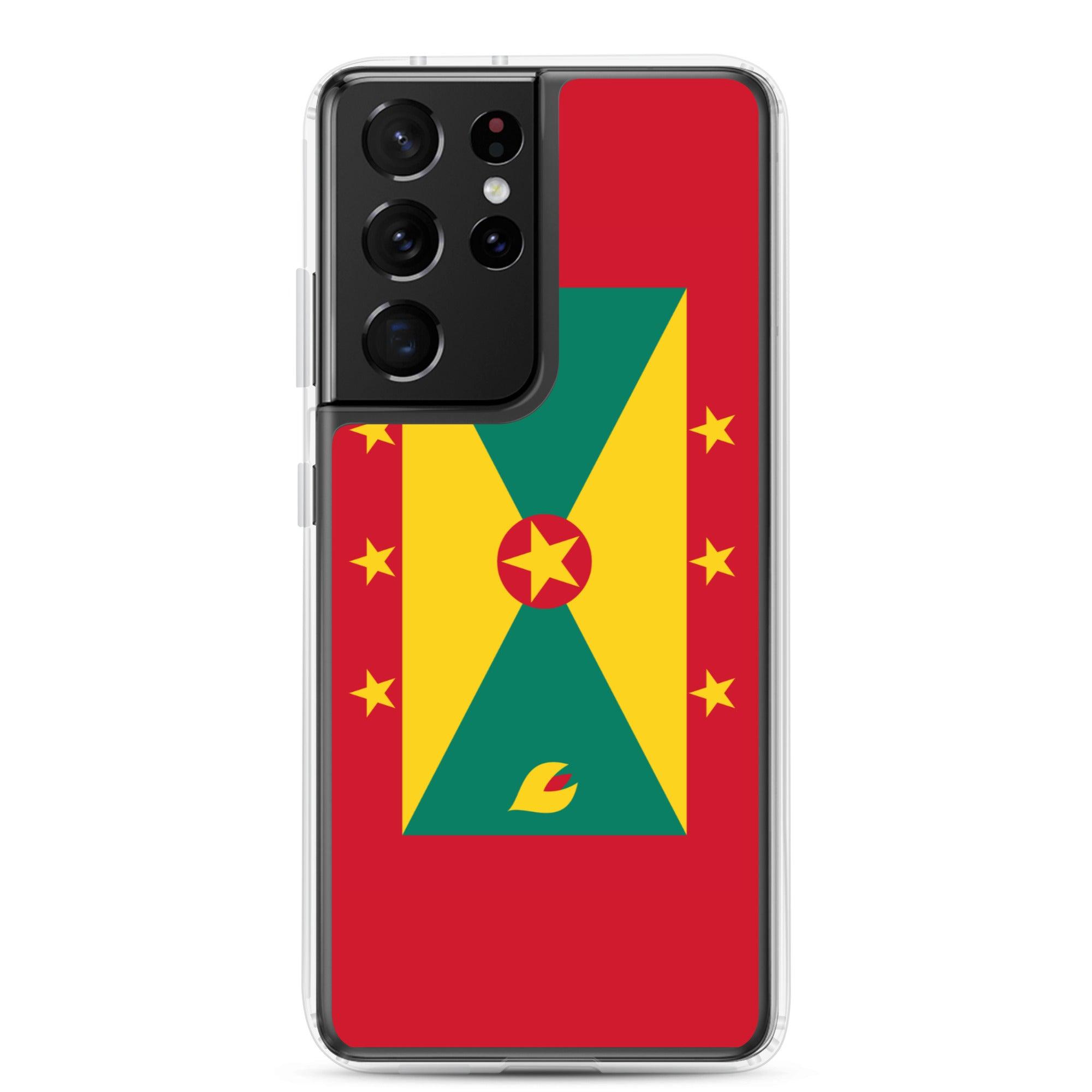 Coque de téléphone avec le drapeau de la Grenade, en TPU, offrant une protection élégante et durable.