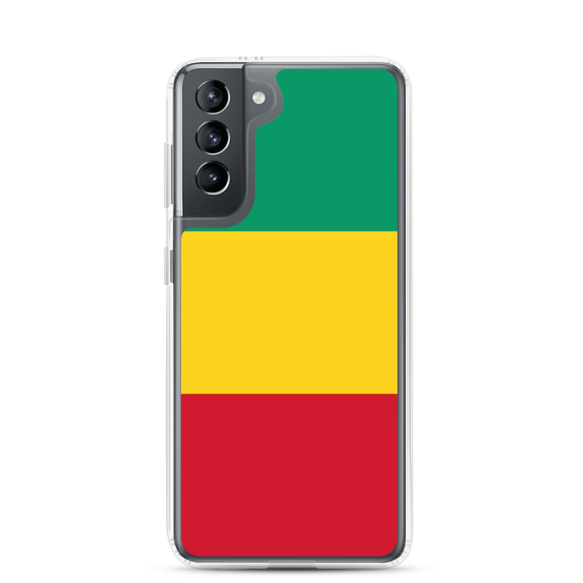 Coque de téléphone avec le drapeau de la Guinée, en TPU, offrant protection et style.