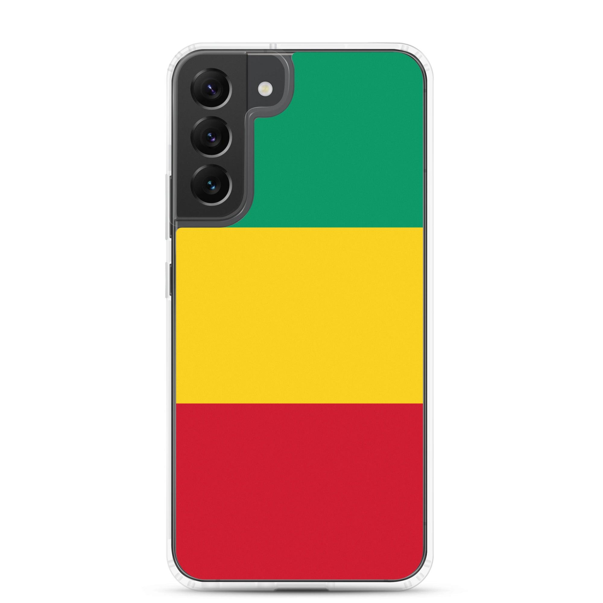 Coque de téléphone avec le drapeau de la Guinée, en TPU, offrant protection et style.