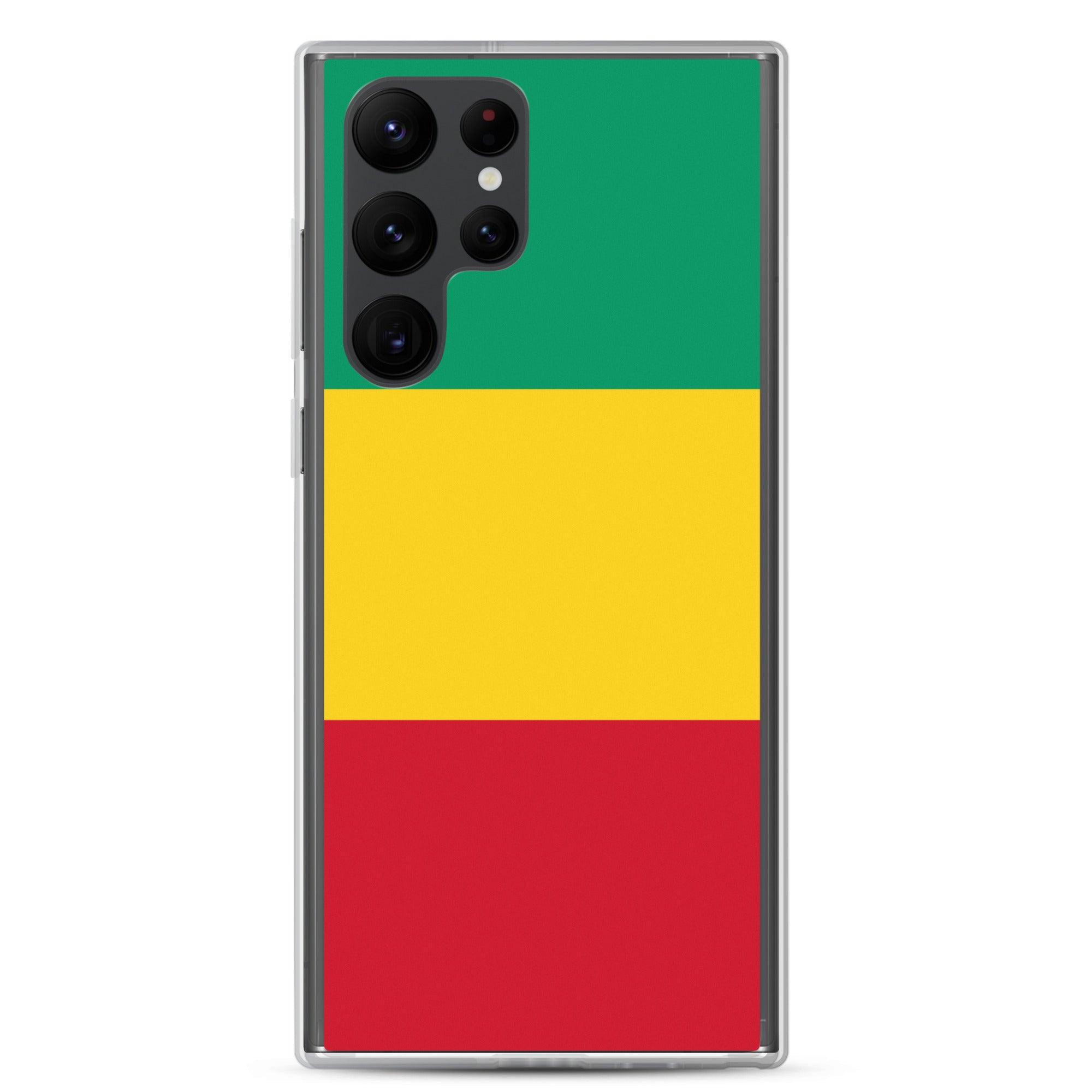 Coque de téléphone avec le drapeau de la Guinée, en TPU, offrant protection et style.