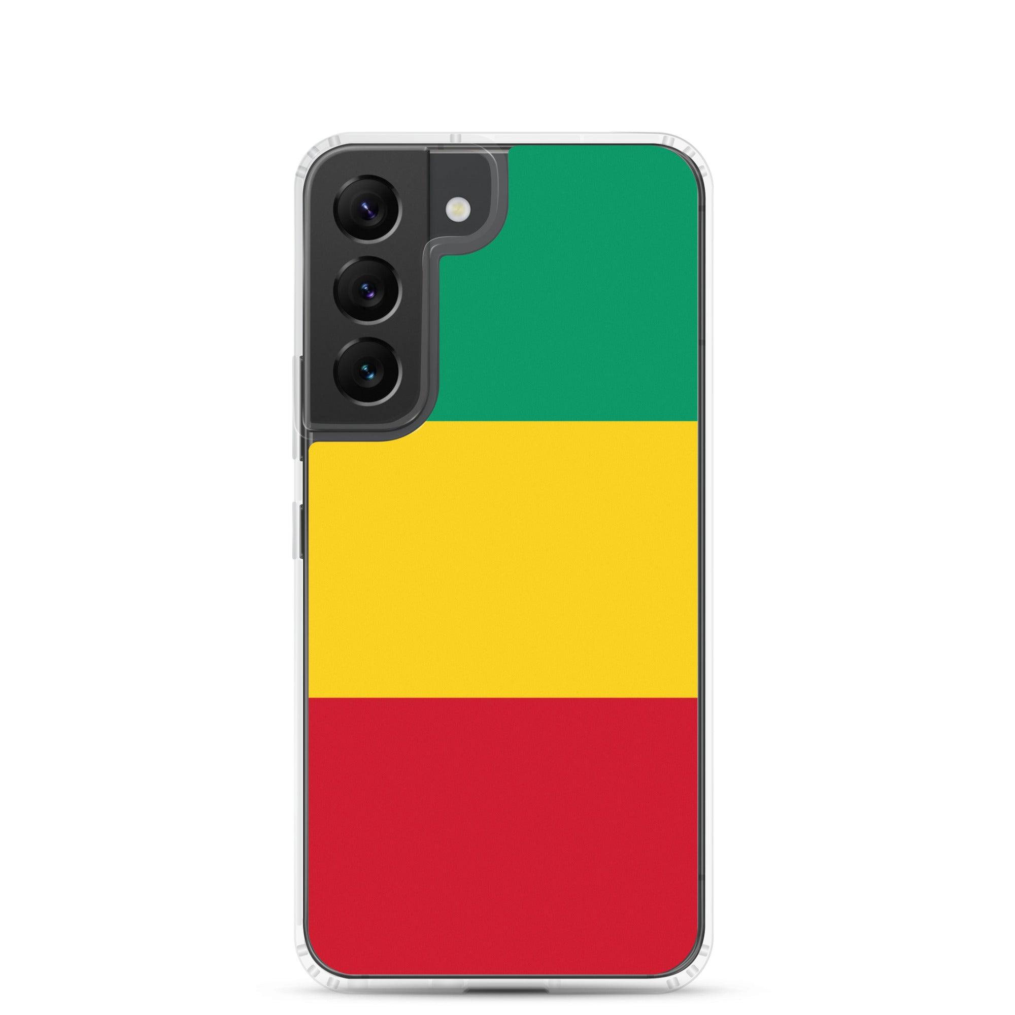 Coque de téléphone avec le drapeau de la Guinée, en TPU, offrant protection et style.