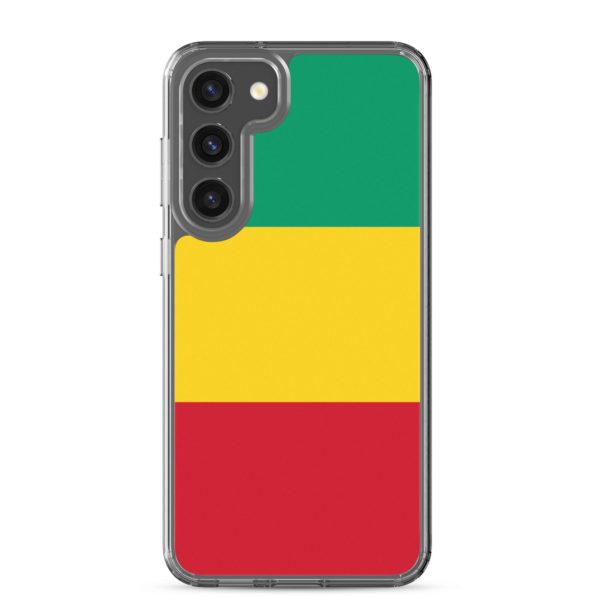 Coque de téléphone avec le drapeau de la Guinée, en TPU, offrant protection et style.