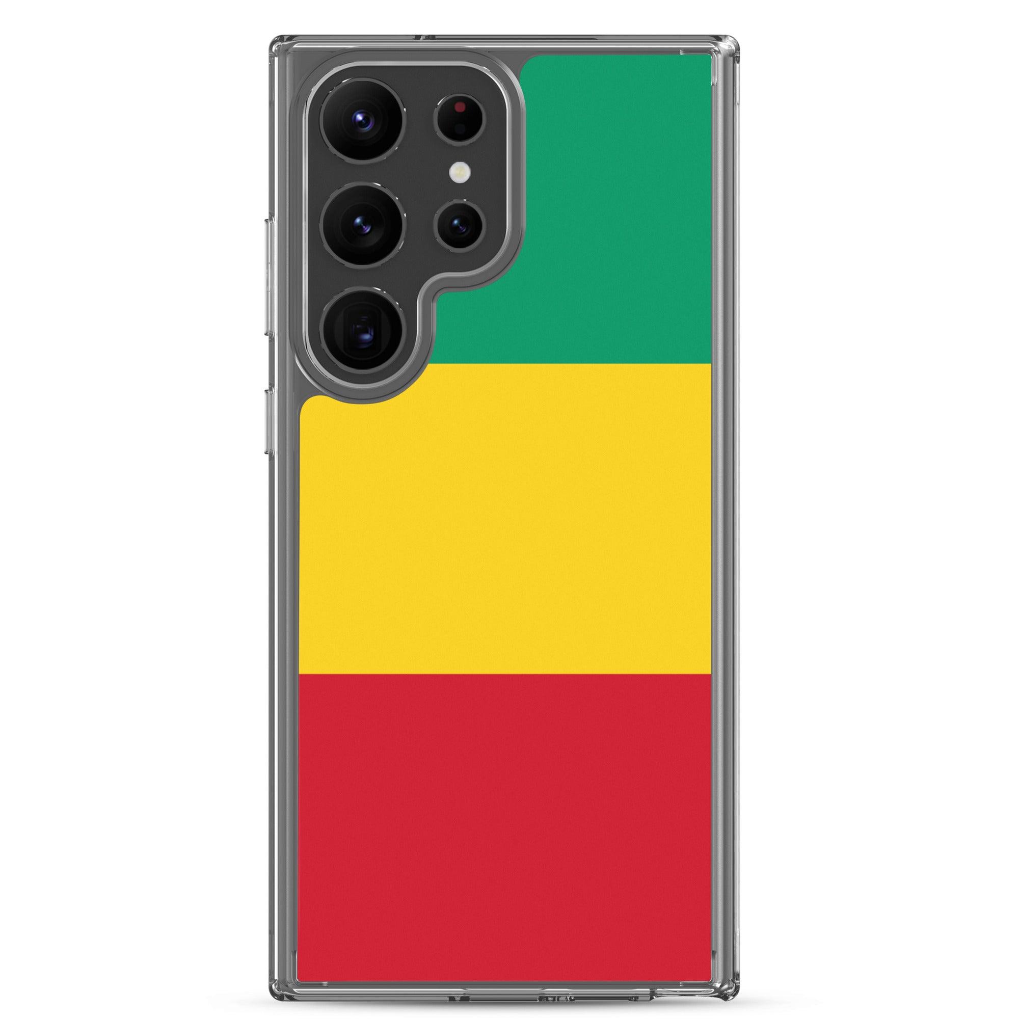 Coque de téléphone avec le drapeau de la Guinée, en TPU, offrant protection et style.