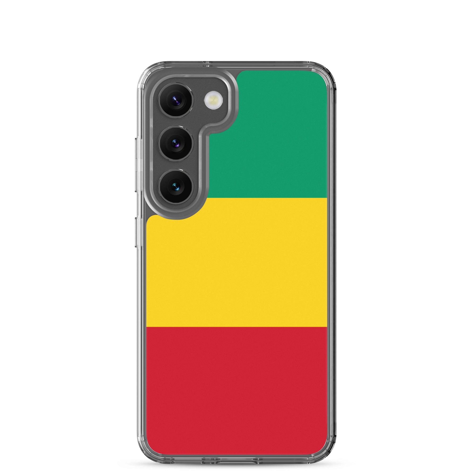 Coque de téléphone avec le drapeau de la Guinée, en TPU, offrant protection et style.