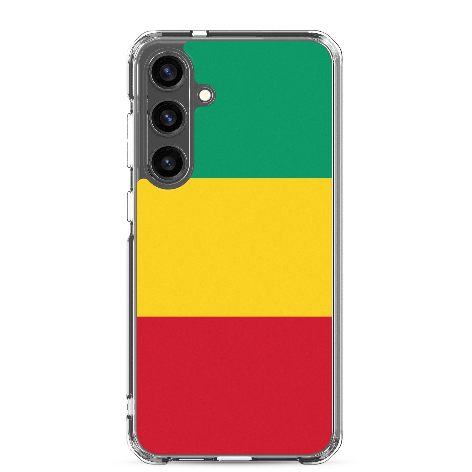 Coque de téléphone avec le drapeau de la Guinée, en TPU, offrant protection et style.