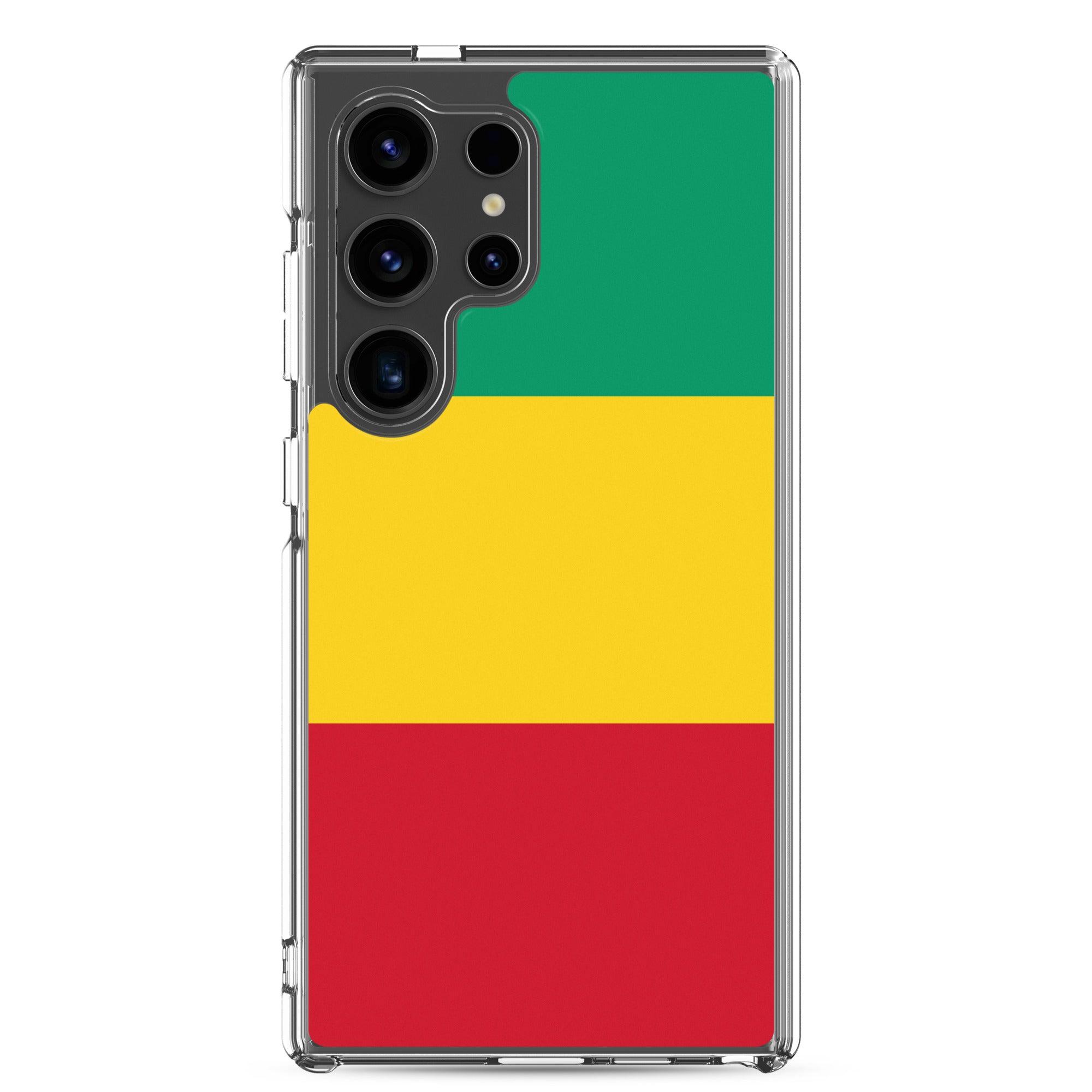 Coque de téléphone avec le drapeau de la Guinée, en TPU, offrant protection et style.